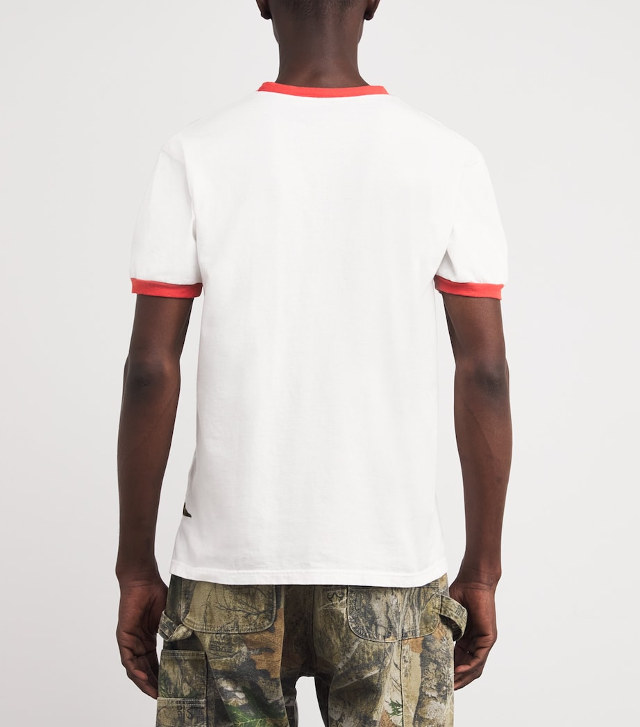 Cotton Pennant Ringer T-Shirt WHITE Image 4