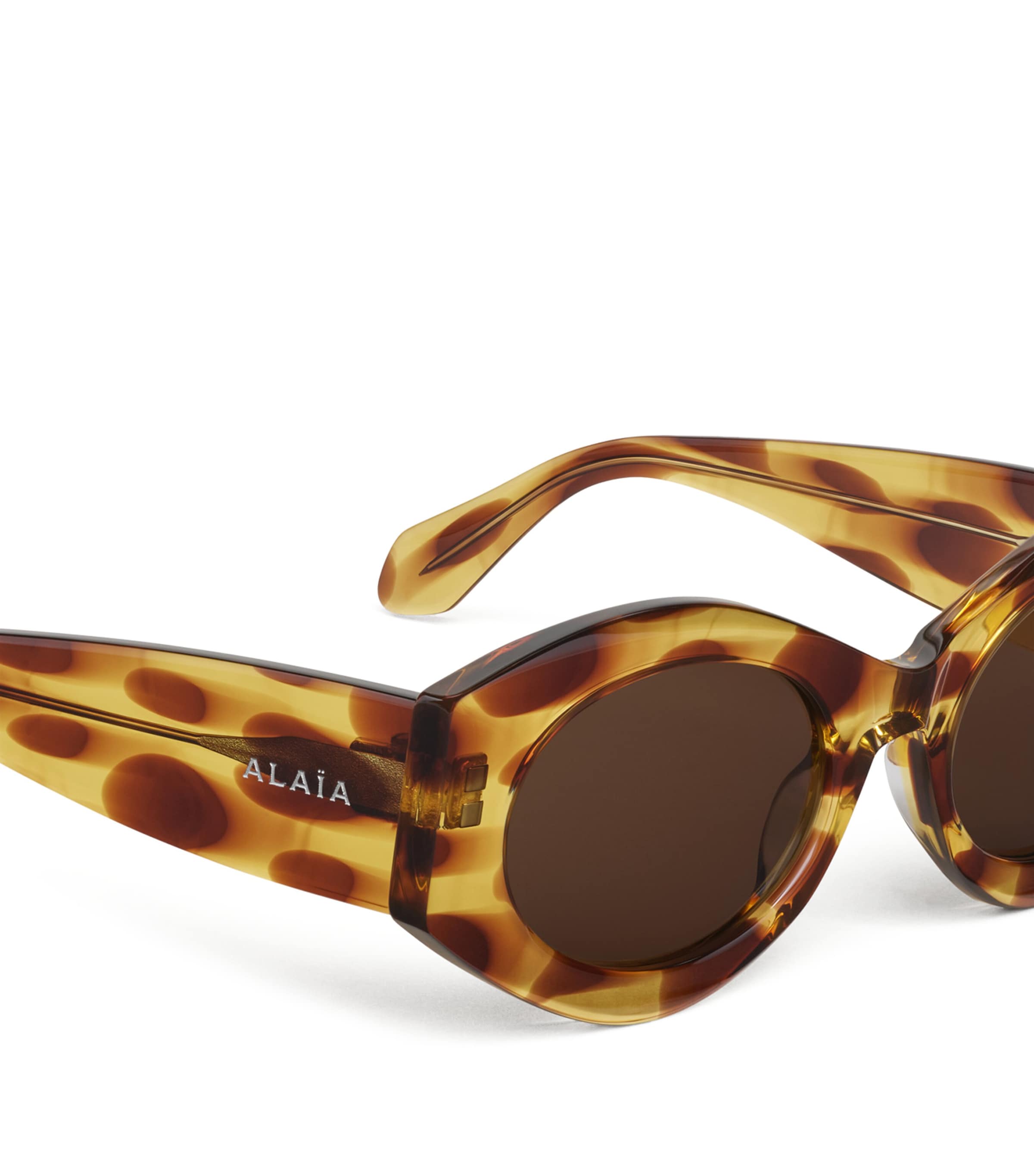 Alaïa Acetate Speckled Oval Sunglasses Jaune/marron Image 3