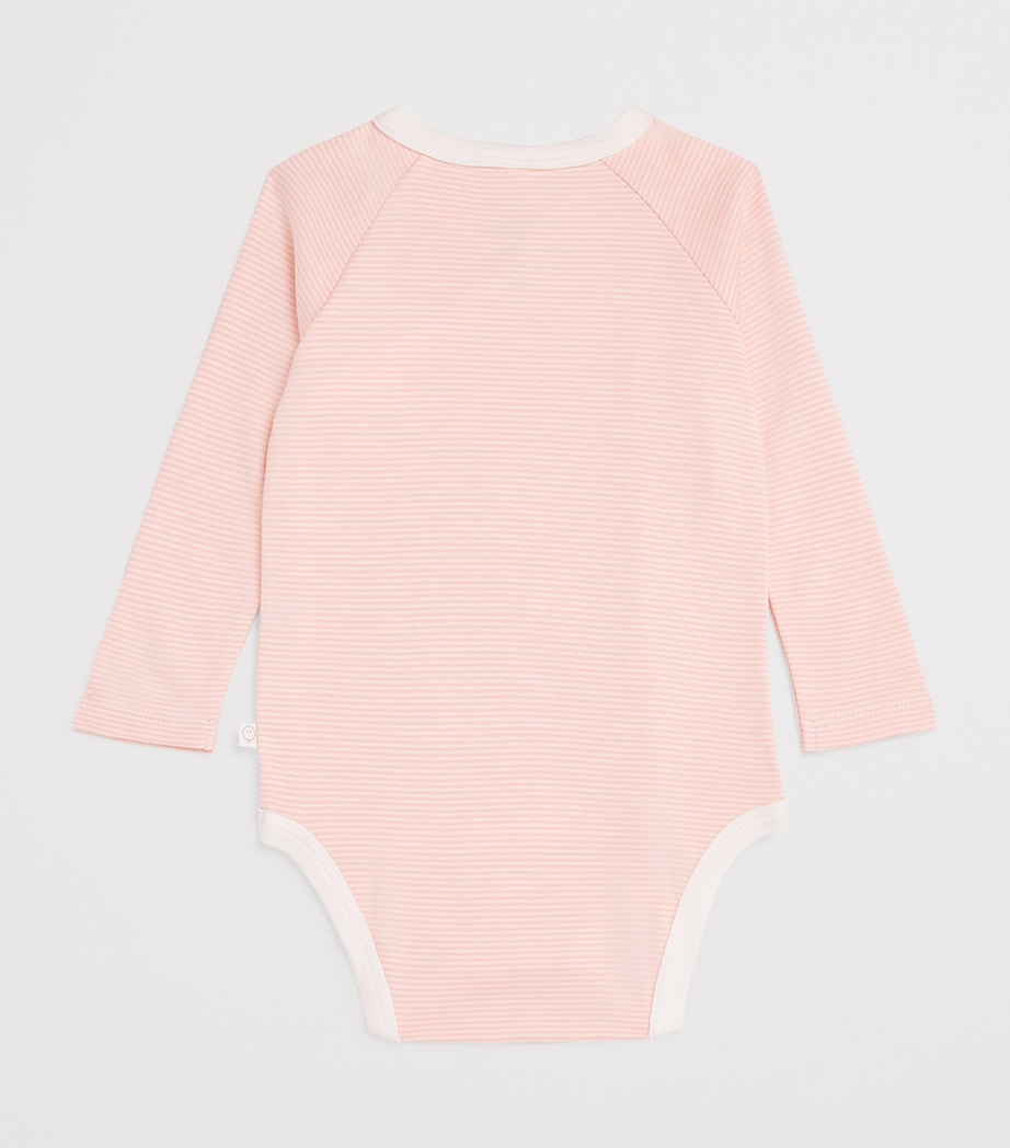Bamboo-Blend Kimono Bodysuit (9-12 Months) BLUSH STRIPE Image 3