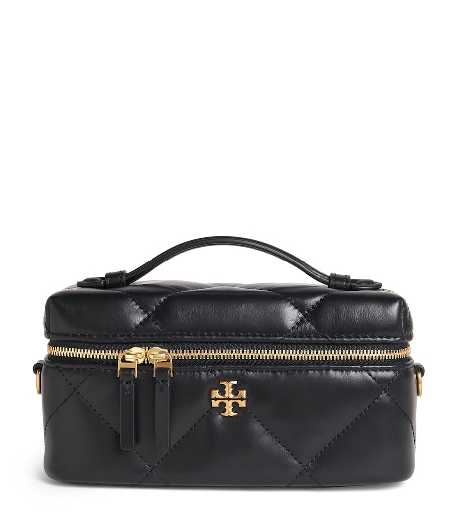Leather Quilted Kira Vanity Case Bag BLACK Image 1