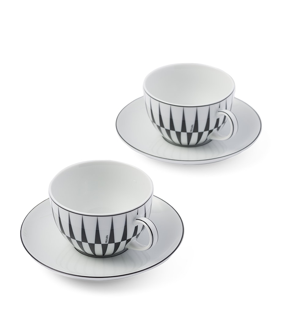 Prada Stripes Cappuccino Cup and Saucer (Set of 2) Image 1