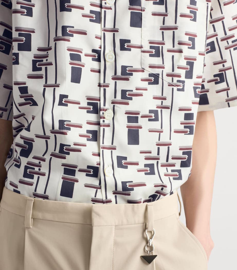 Prada Mens Cotton-Silk Printed Bowling Shirt Image 3