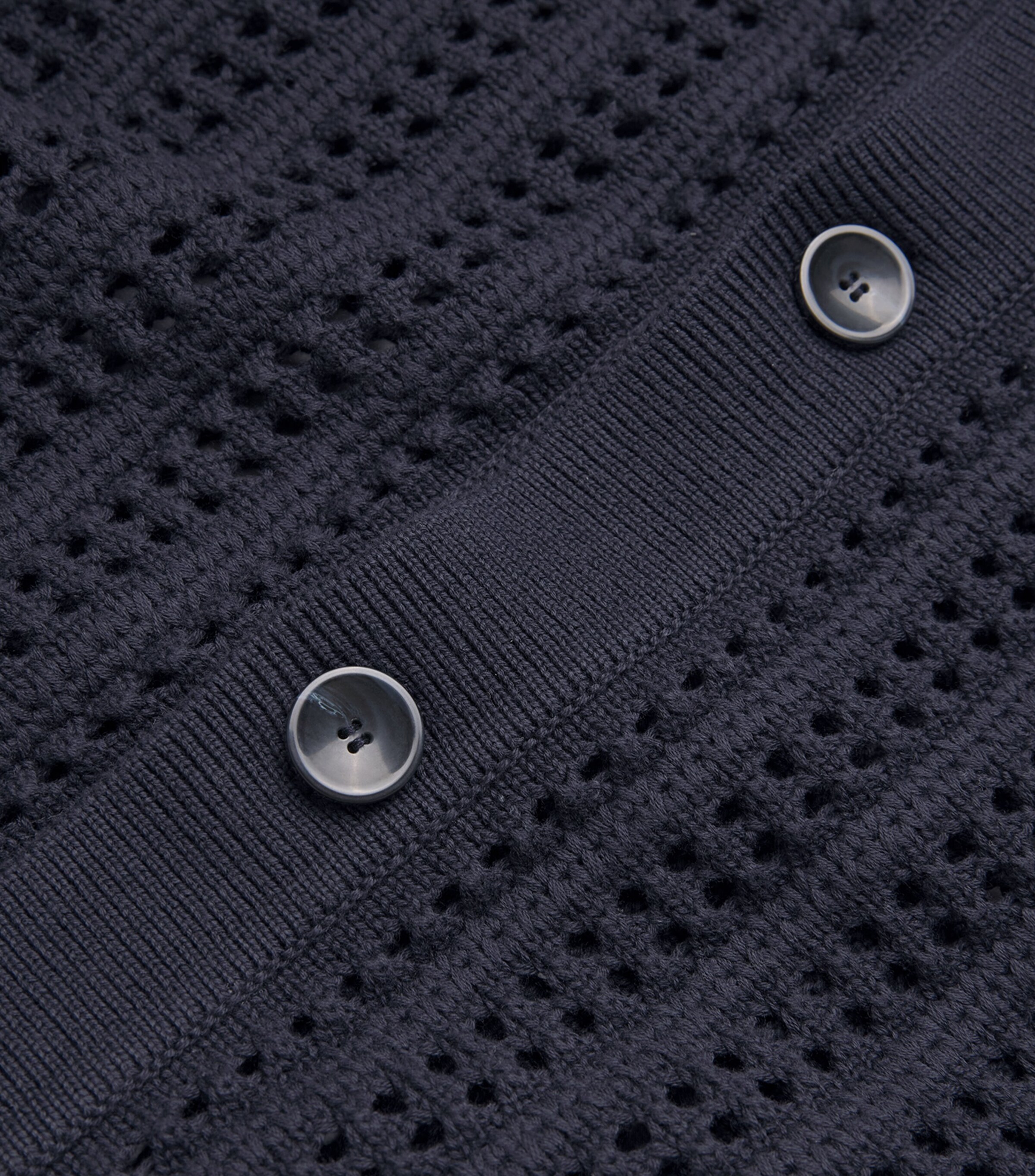7 For All Mankind Mens Cotton Evening Polo Cardigan Navy Image 5