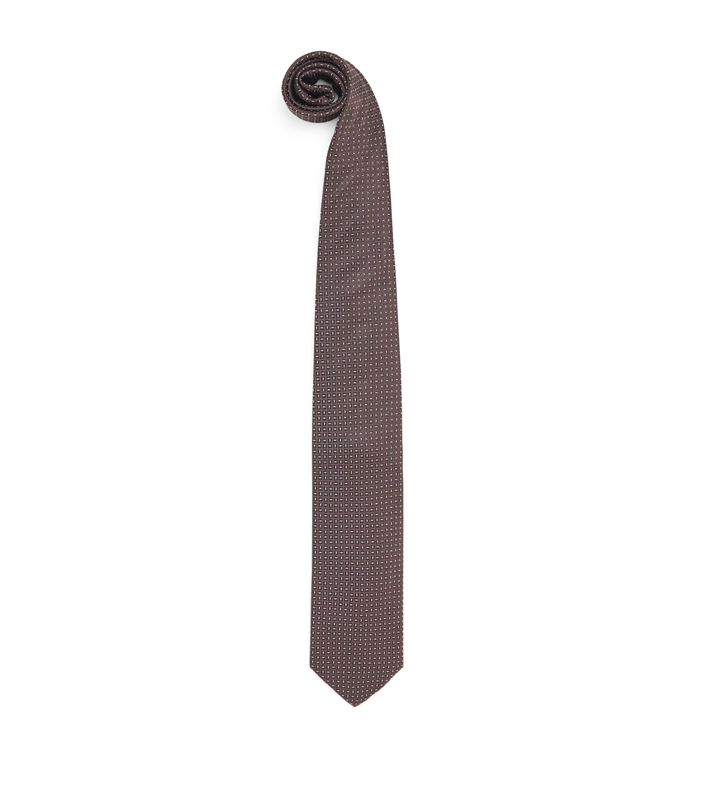 Corneliani Silk Jacquard Tie Burnd Land Brown Image 1