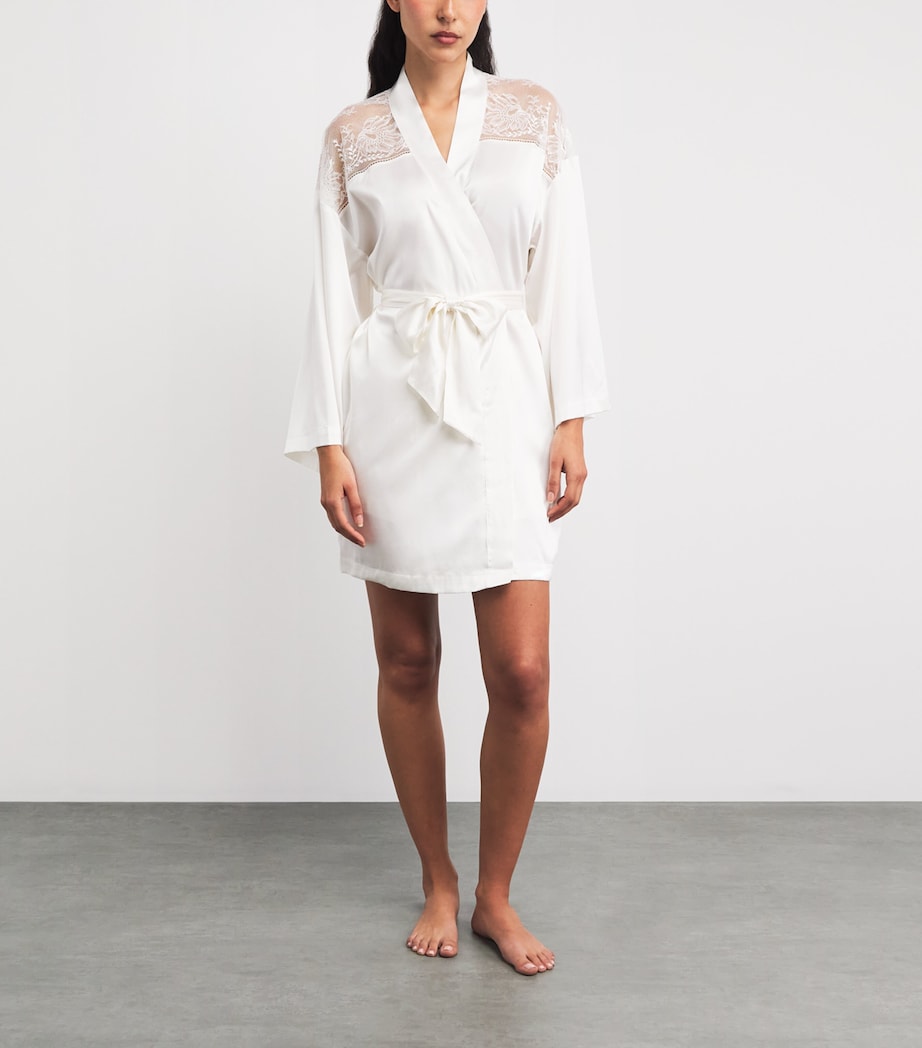 Aubade Womens Silk-Blend Midnight Whisper Robe Opale Image 2