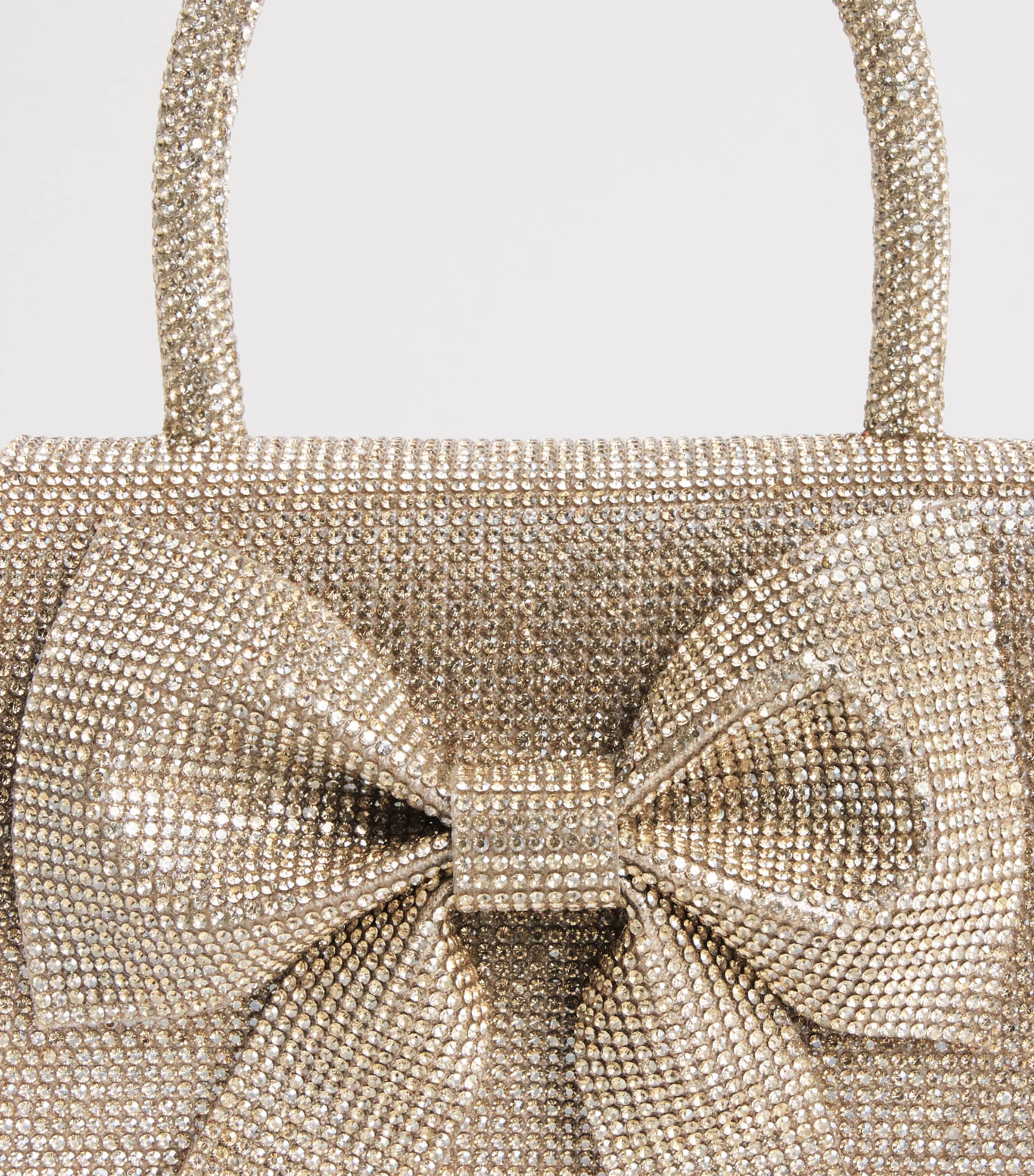 David Charles Embellished Bow Top-Handle Bag M Gold Image 4