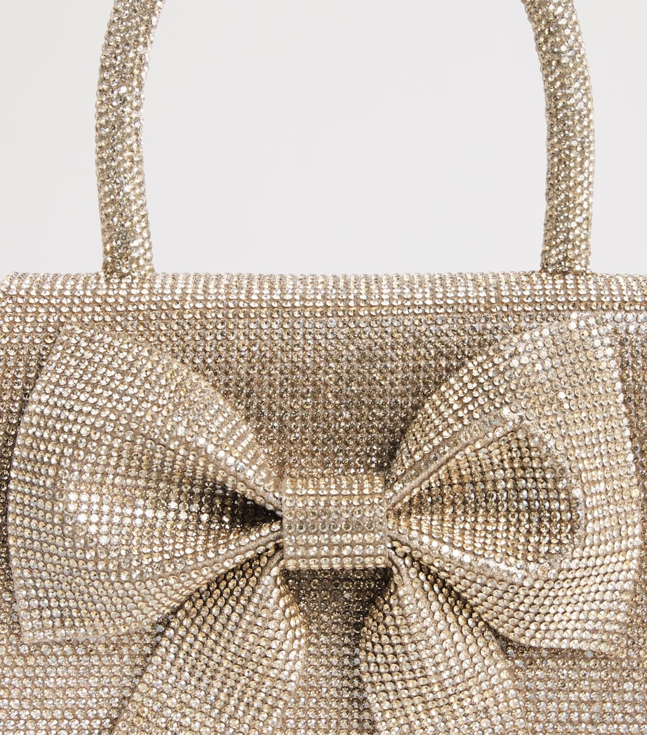 David Charles Embellished Bow Top-Handle Bag M Gold Image 4