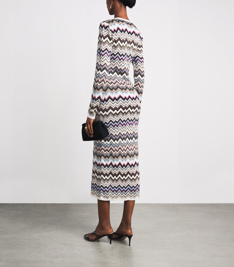 Missoni Womens Chevron Knit Midi Dress Smsplmtcl Bl,fsa,ntl Image 4