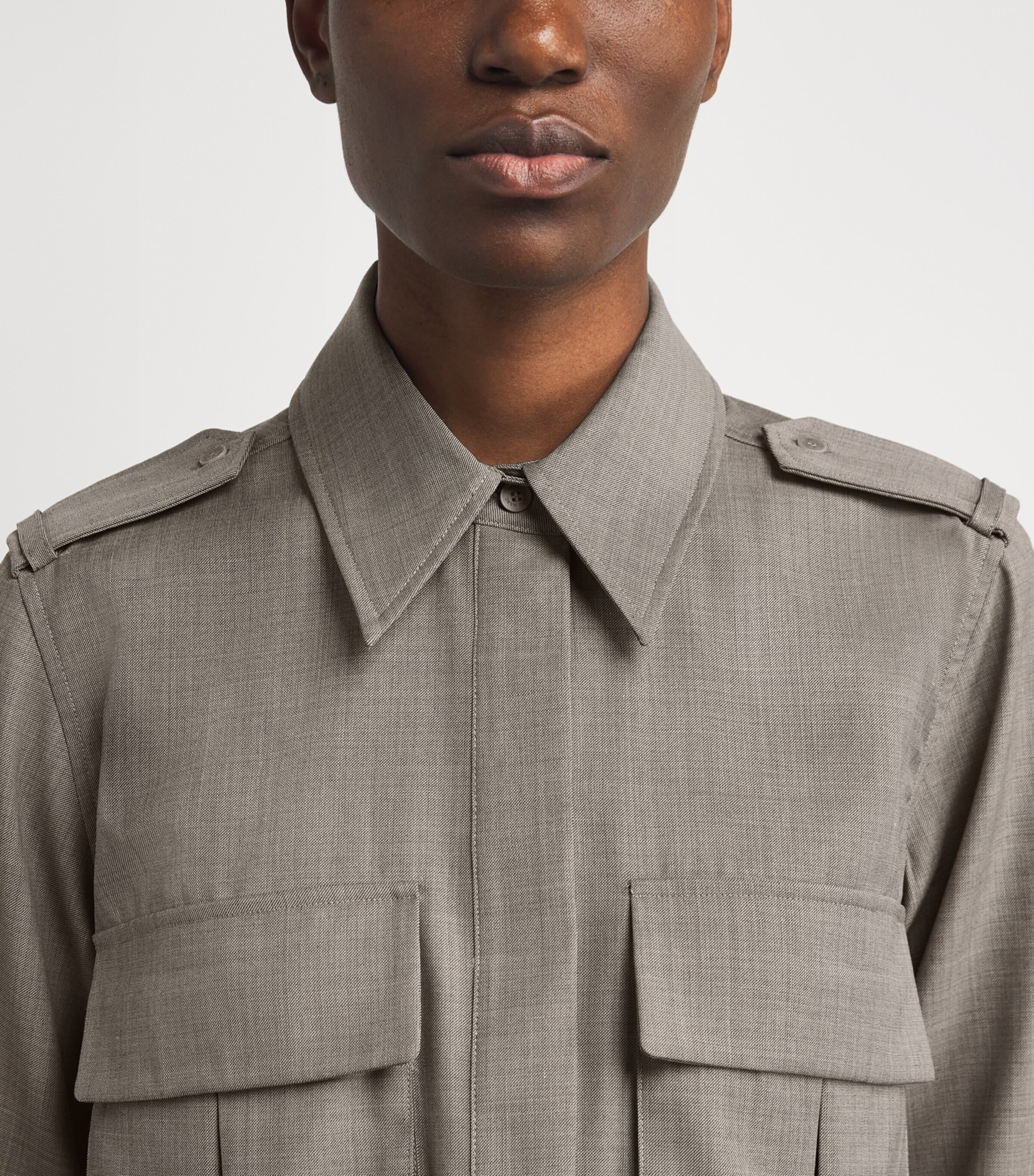 Wool-Blend Drew Shirt M00 MOTTLED STONE Image 6