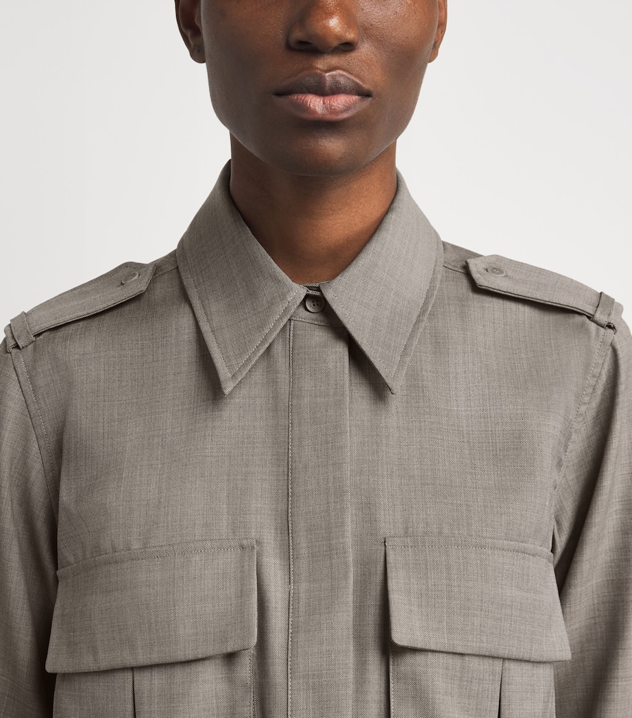 Wool-Blend Drew Shirt M00 MOTTLED STONE Image 6