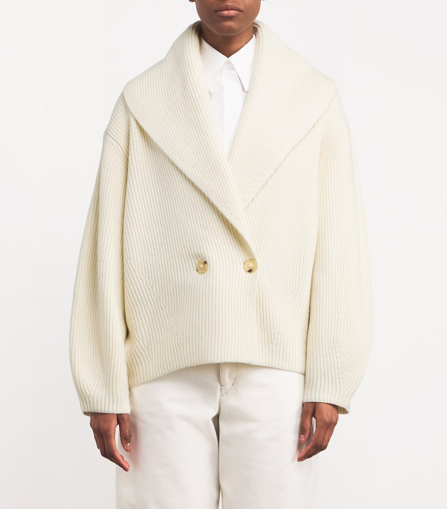 Wool-Blend Shawl Cardigan MILK 106 Image 3