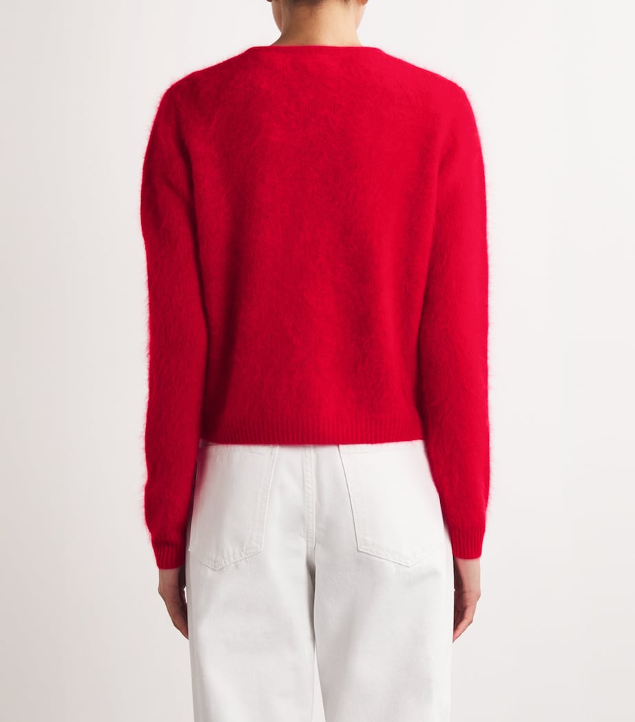 Guest In Residence Womens Cashmere Grizzly Cardigan True Red Image 4