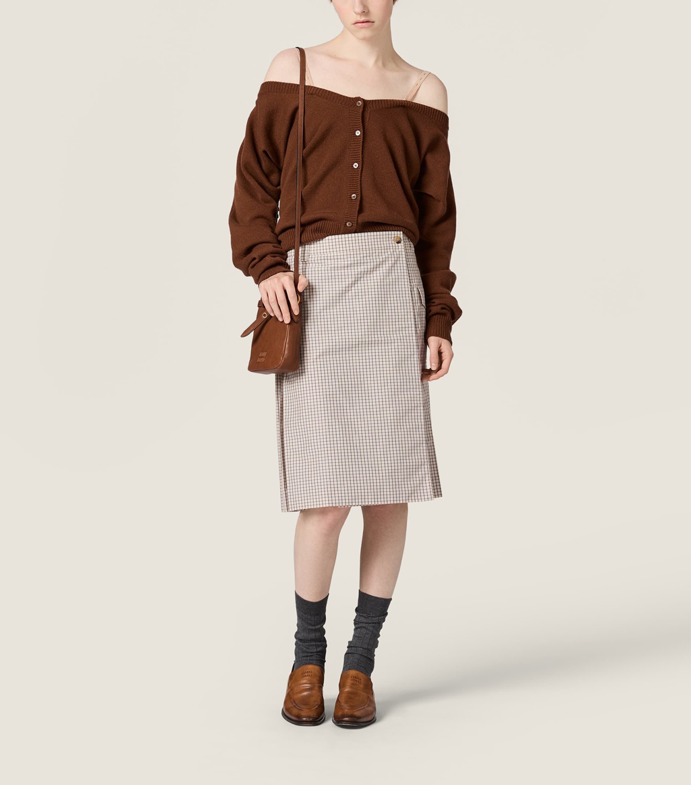 Miu Miu Womens Cashmere Cropped Cardigan Image 2