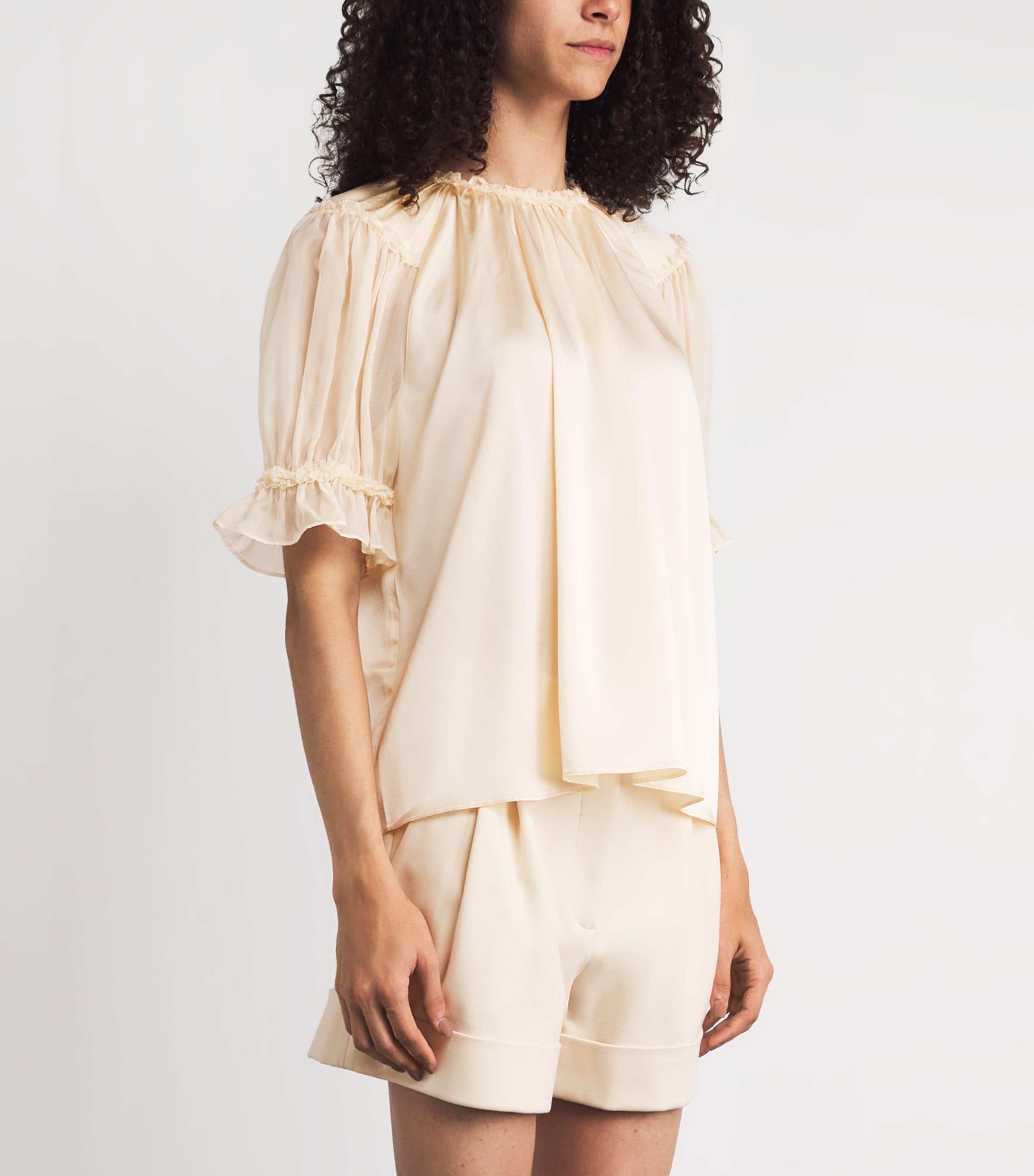 Ulla Johnson Womens Silk Alina Blouse Ivory Image 4