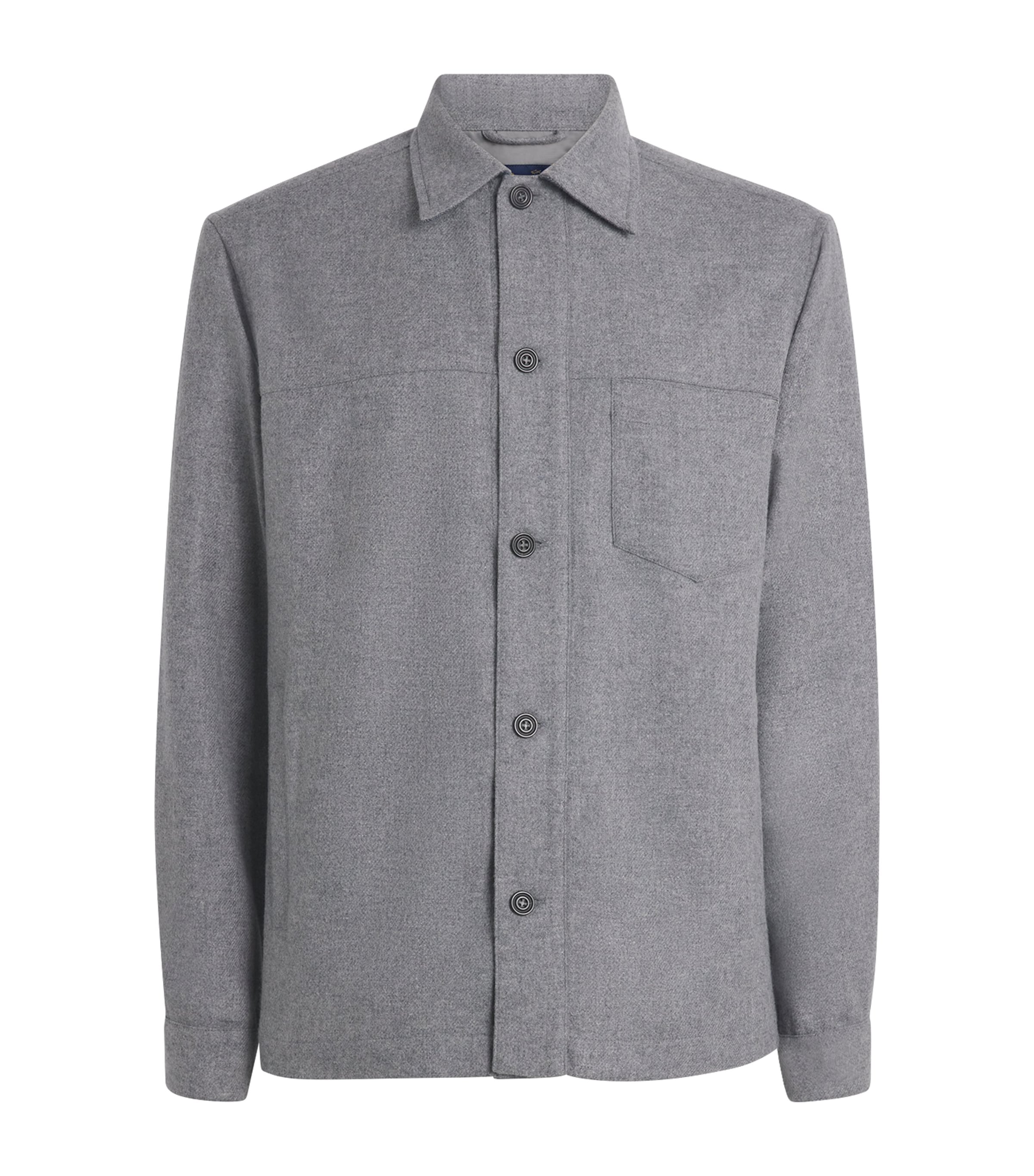Paul & Shark Cashmere-wool Overshirt In Gray