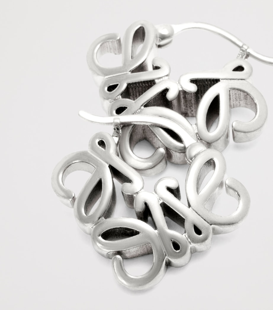 LOEWE Sterling Silver Bombé Anagram Hoop Earrings Silver Image 2