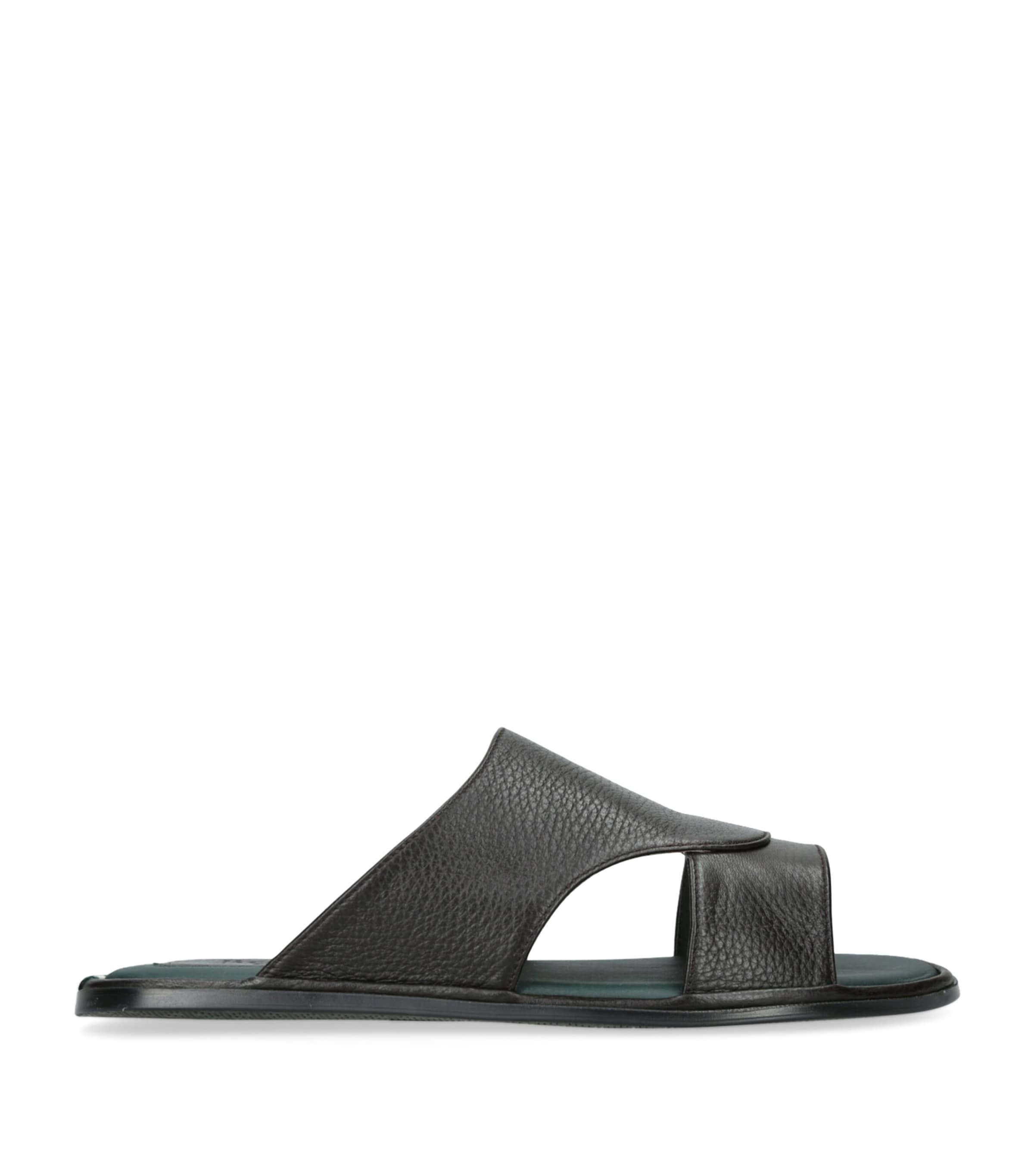 Brotini Leather Two-strap Sandals In Brown