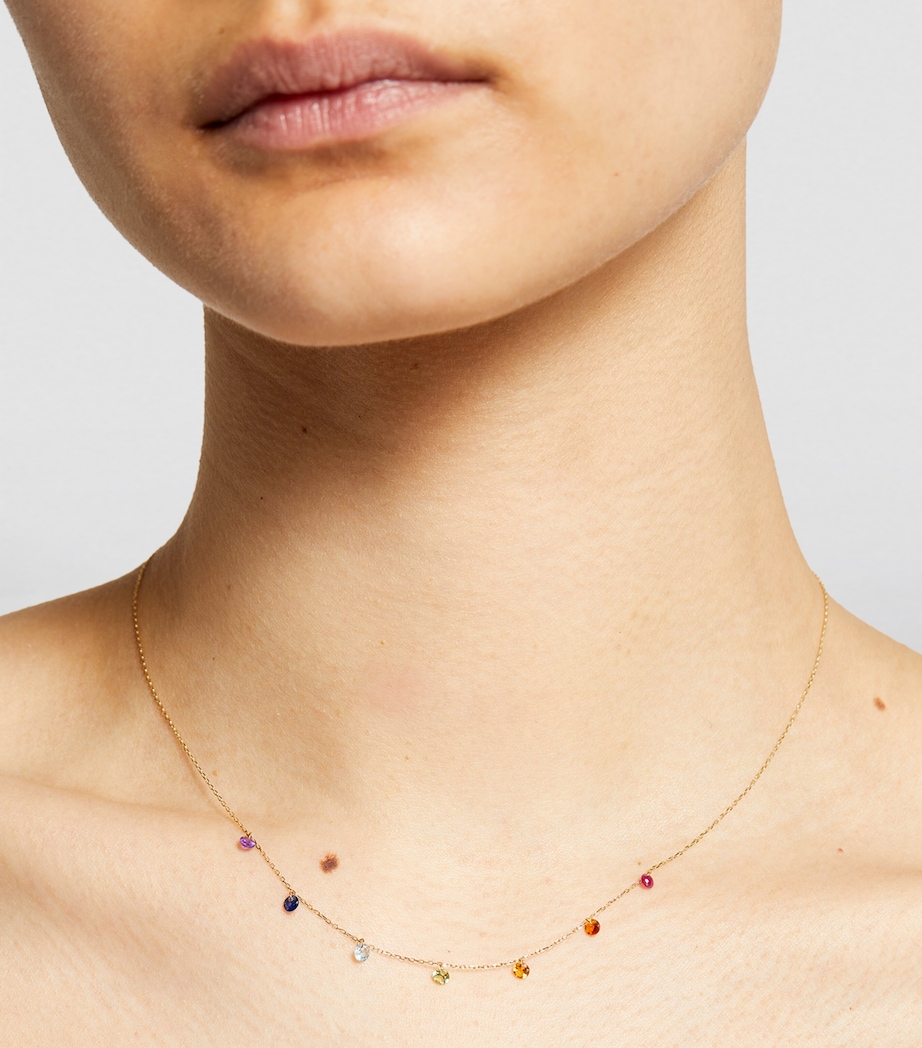 Yellow Gold and Sapphire Chakra Necklace YELLOW GOLD Image 4