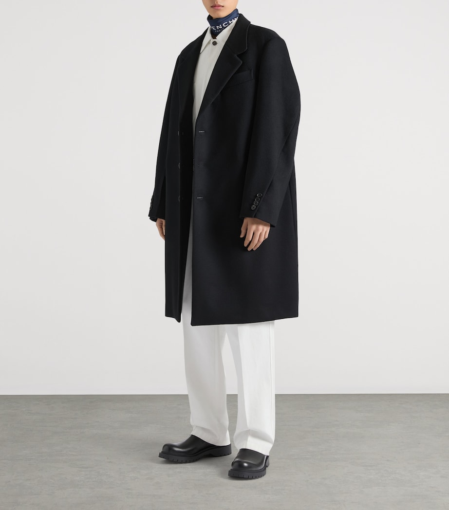 Wool-Blend Couture Seam Coat BLACK Image 3