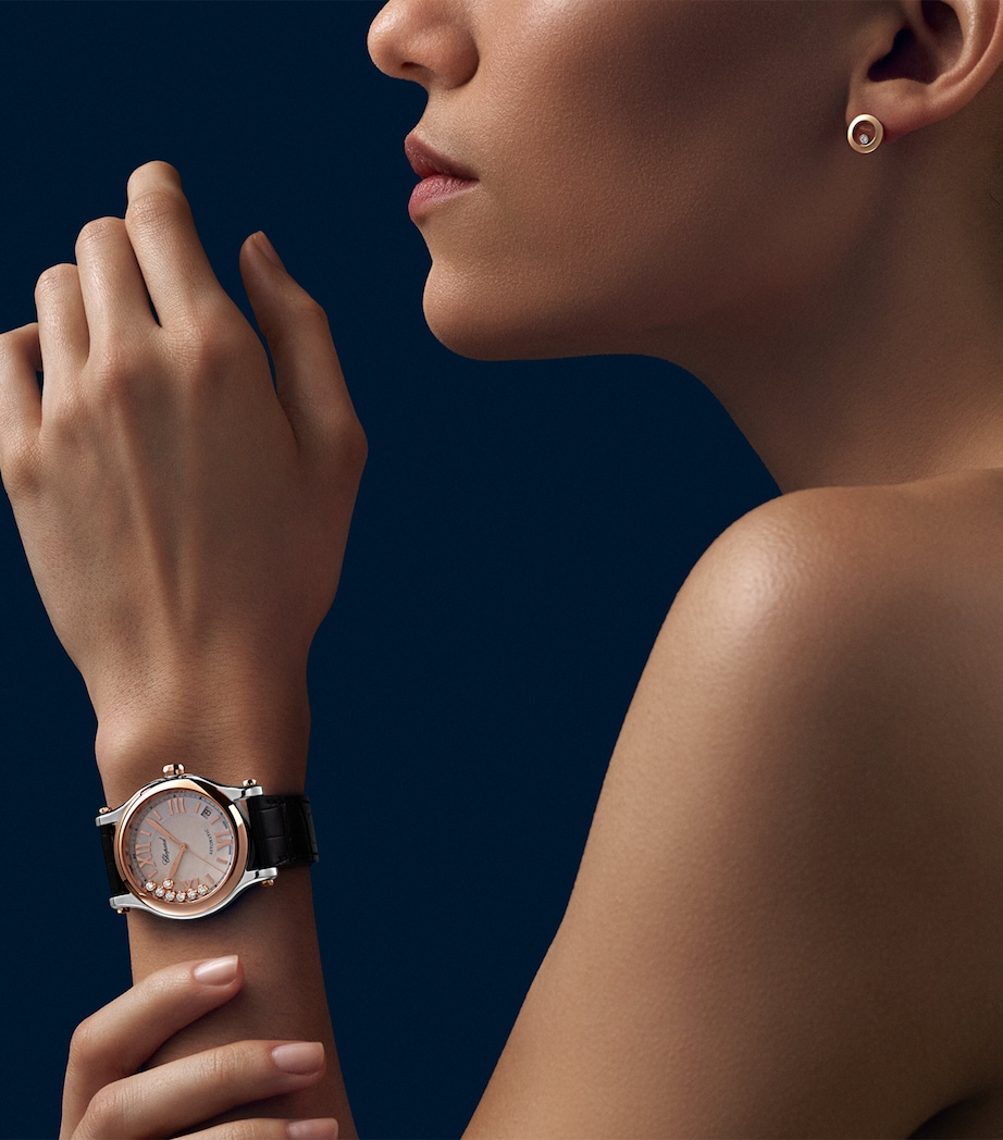 Rose Gold, Stainless Steel and Diamond Happy Sport Watch 36mm ROSE GOLD/STAINLESS Image 5