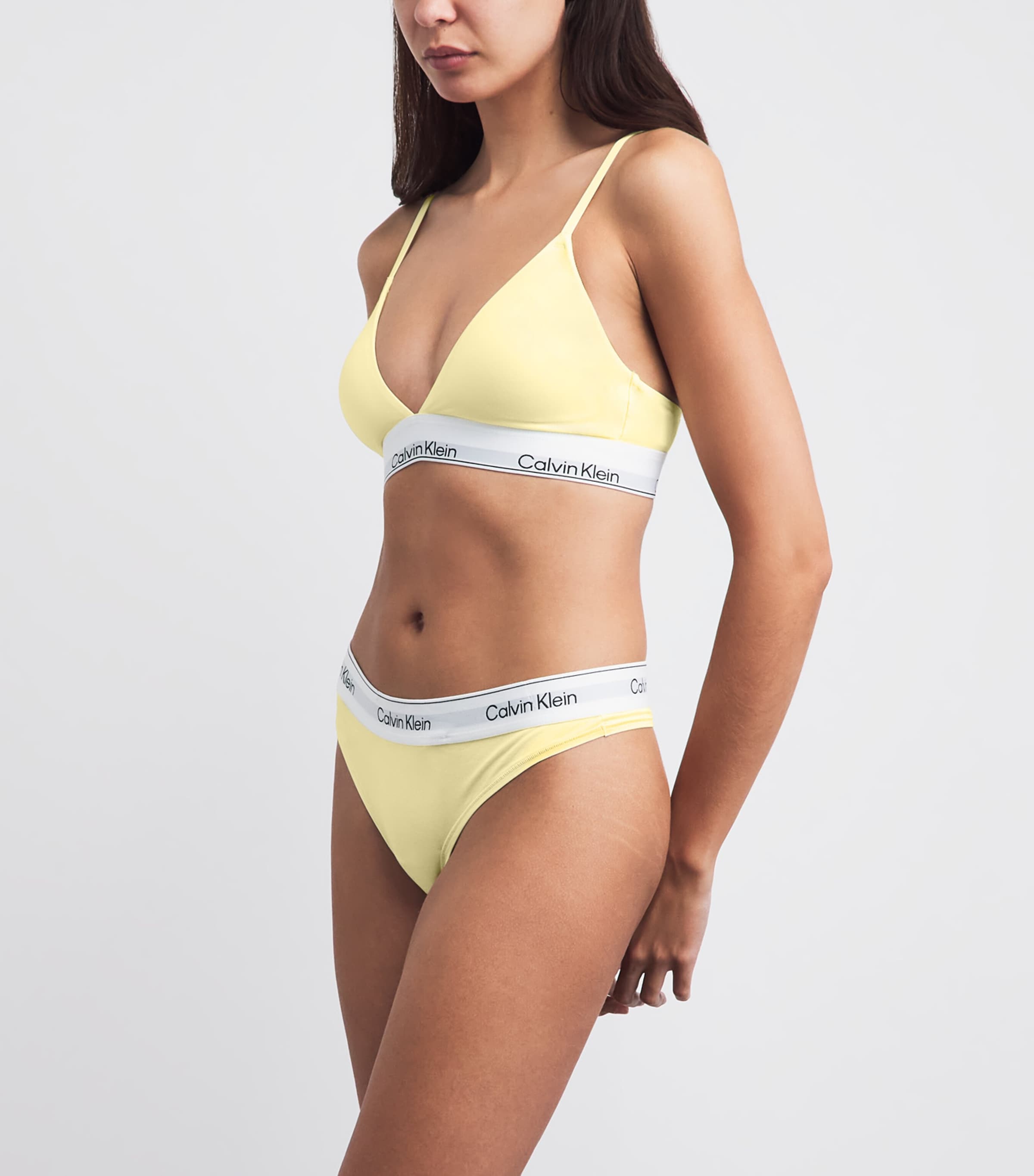 Calvin Klein Womens Cotton-Blend Icon Thong Zrk/pear Sorbet Image 2