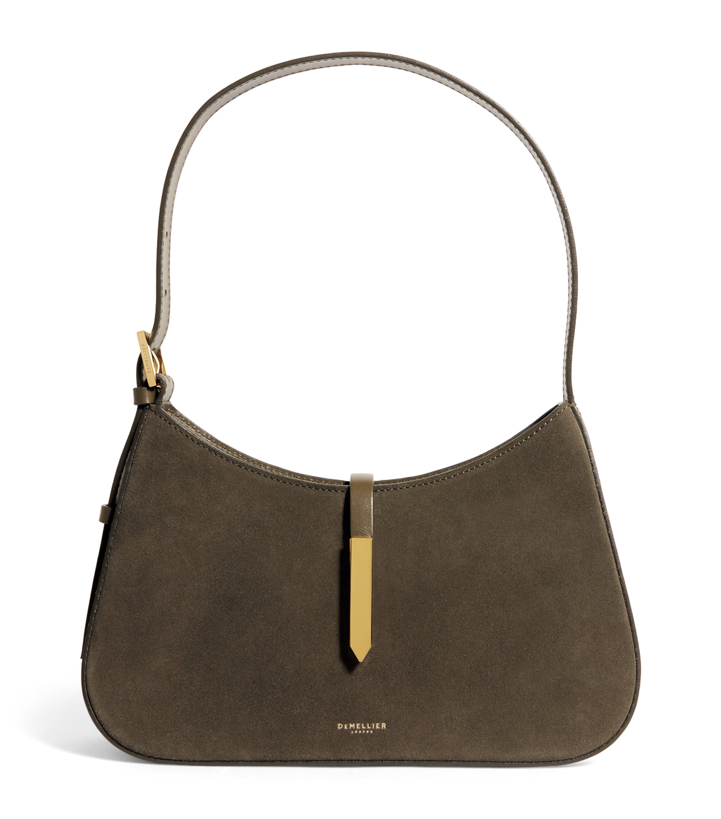 Demellier Leather And Suede Tokyo Shoulder Bag In Green