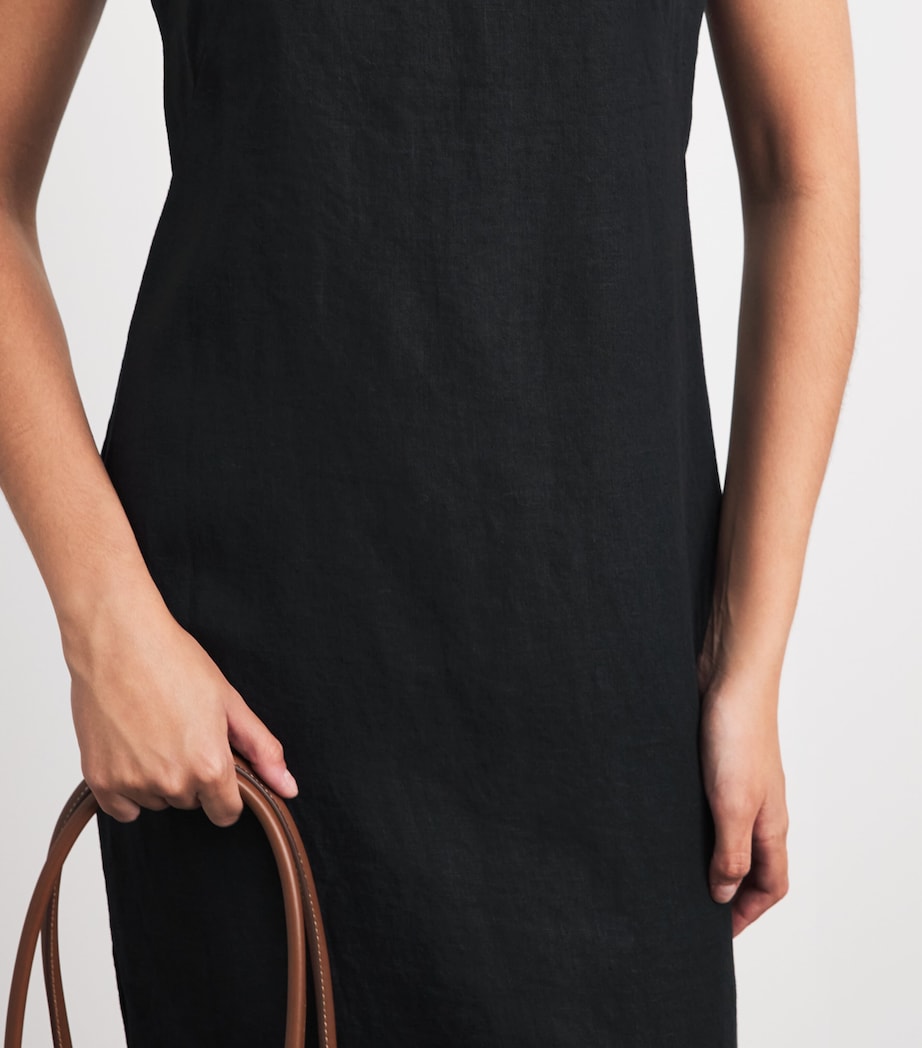 Polo Ralph Lauren Womens Linen Column Midi Slip Dress Polo Black Image 5