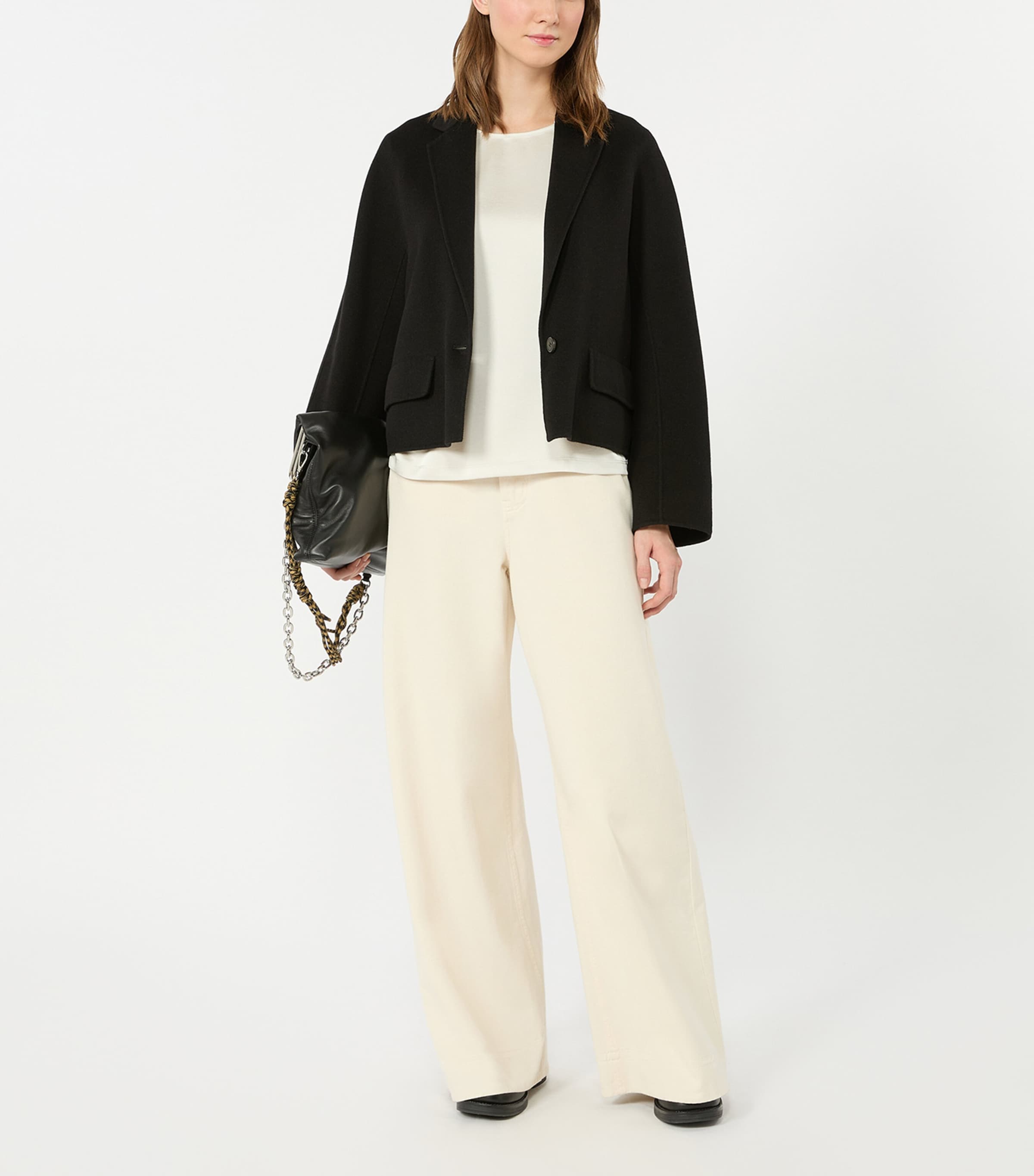 Weekend Max Mara Womens Satin Short-Sleeve Blouse Ivory Image 5