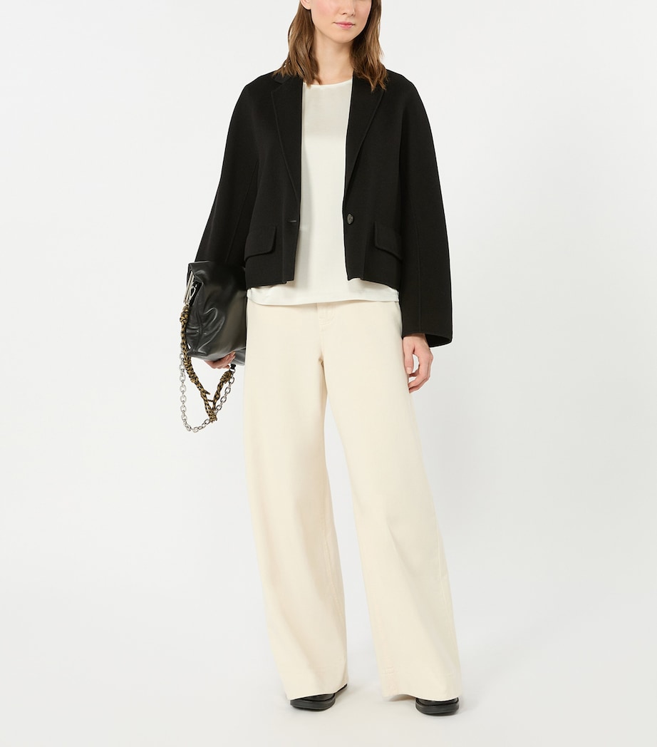 Weekend Max Mara Womens Satin Short-Sleeve Blouse Ivory Image 5