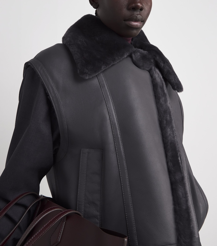 Shearling Marc Gilet SMOKE Image 6