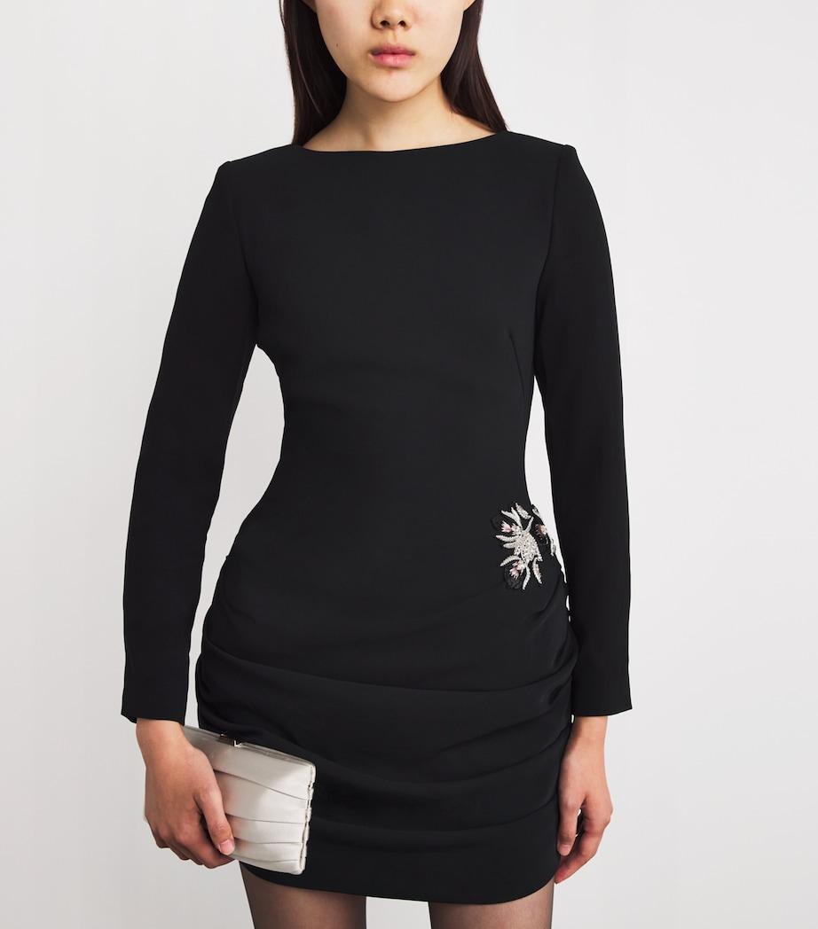 Embellished Magnolia Mini Dress BLACK Image 4