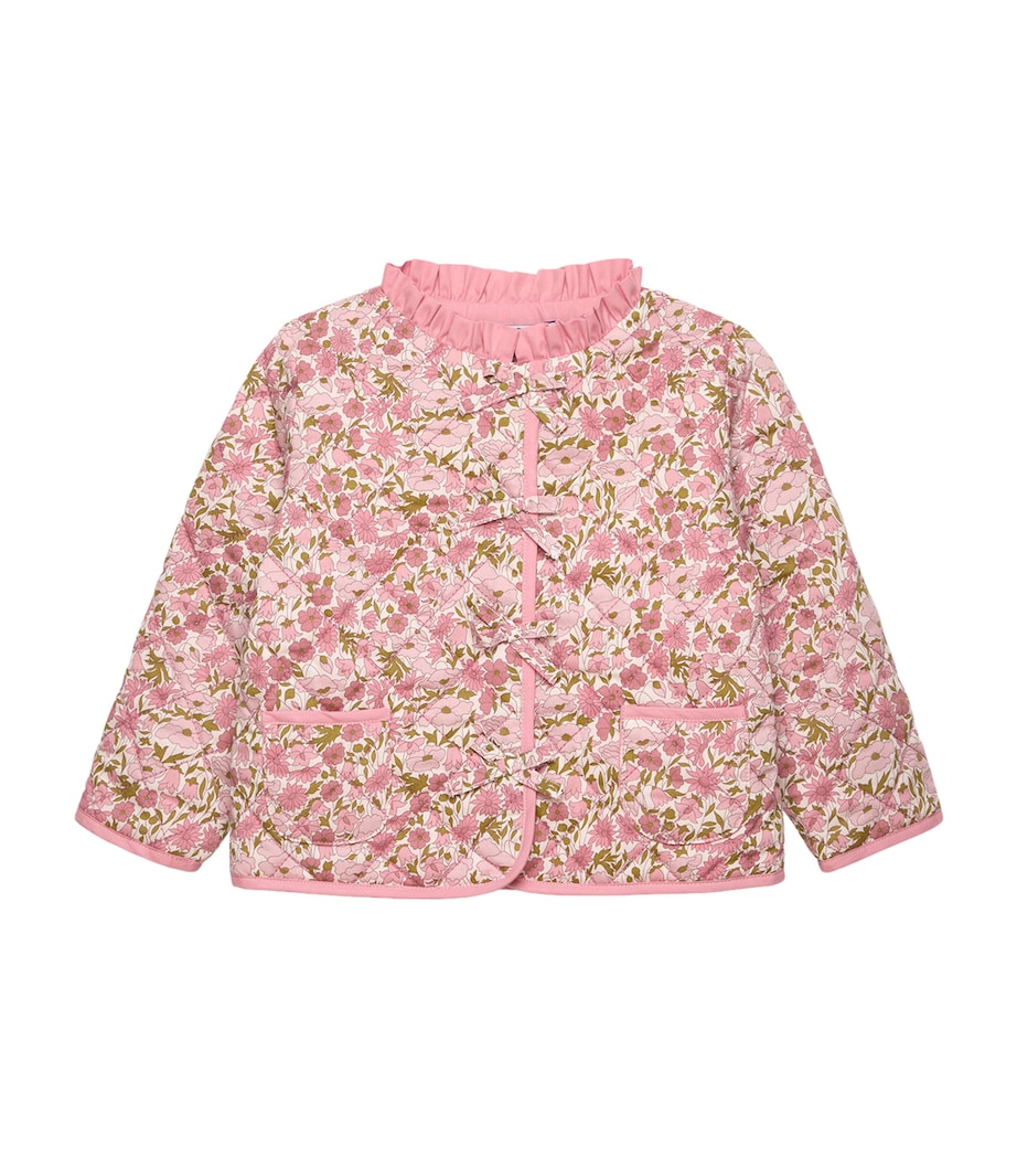 Cotton Quilted Jacket (3-24 Months) PINK POPPY DAISY Image 1