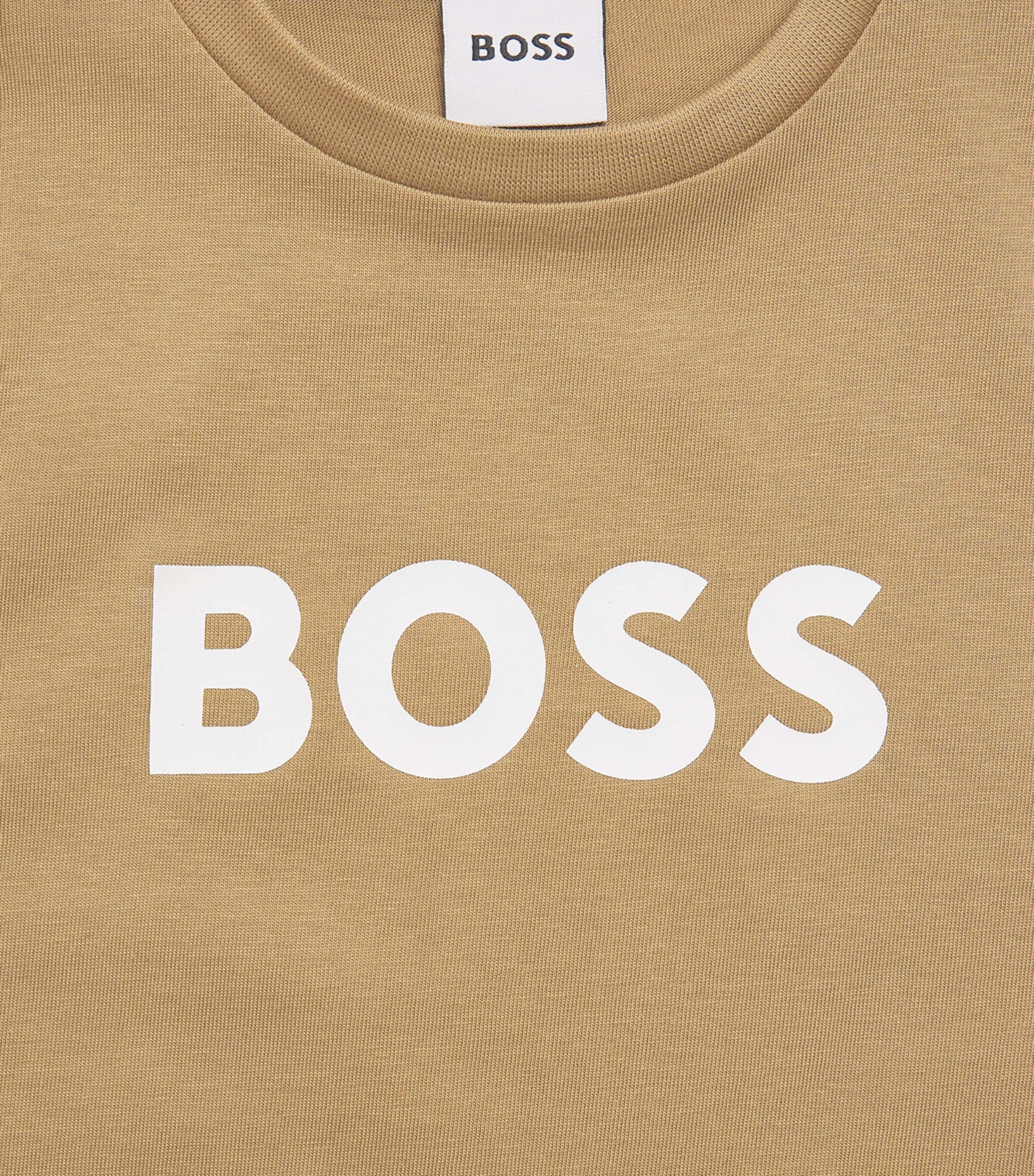 BOSS Kidswear Cotton Logo T-Shirt (4-16 Years) Stone Image 3