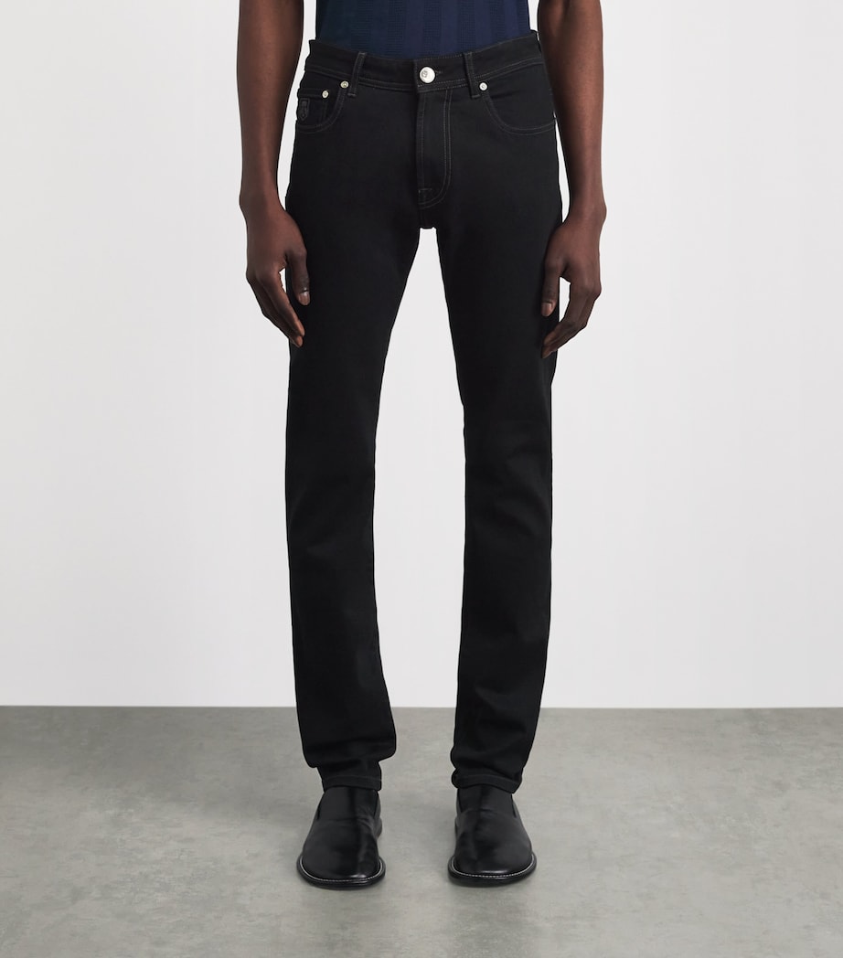 Stretch-Blend Straight Jeans 020 BLACK Image 4