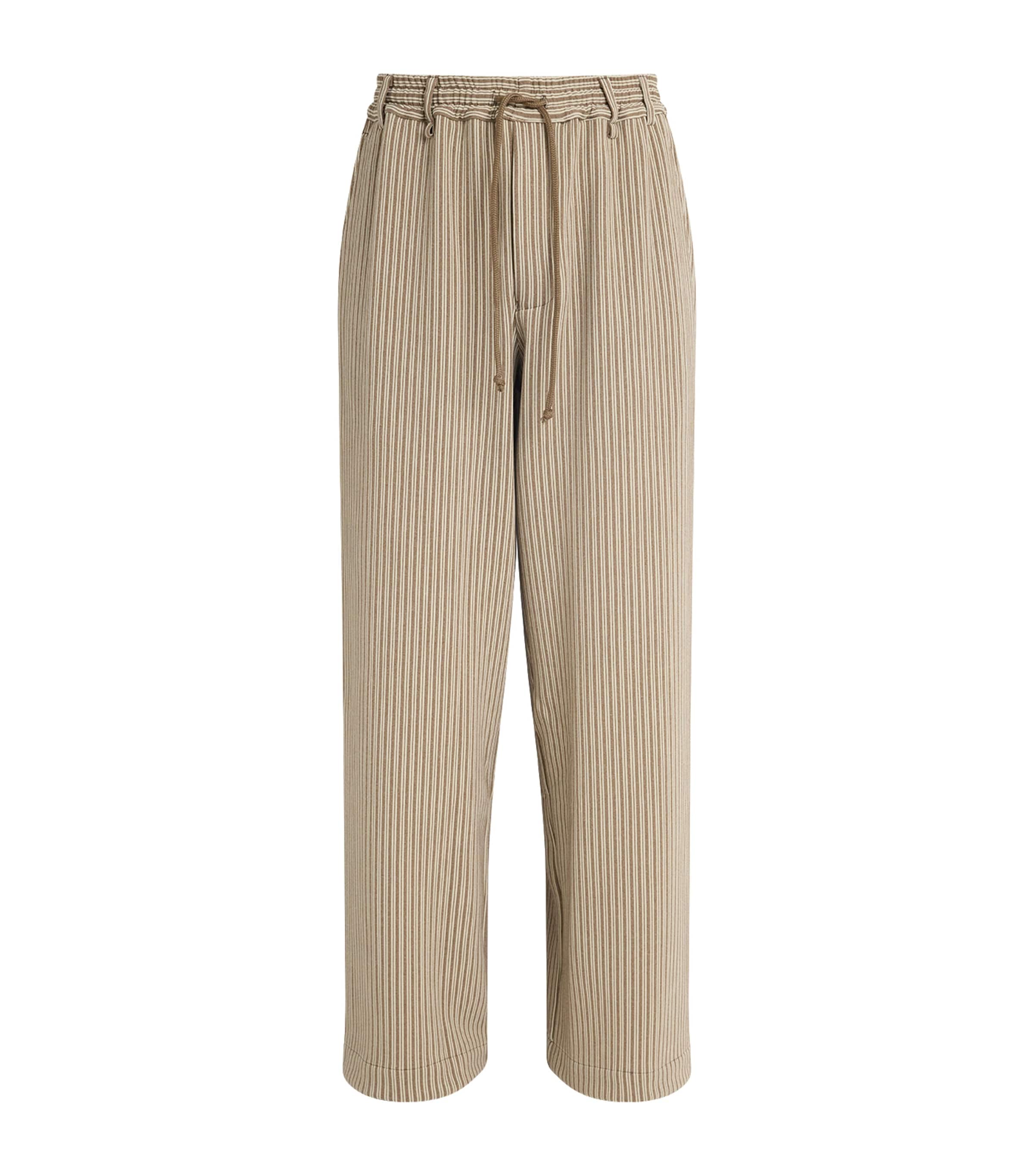 SONG FOR THE MUTE JERSEY STRIPE LOUNGE WIDE-LEG TROUSERS 
