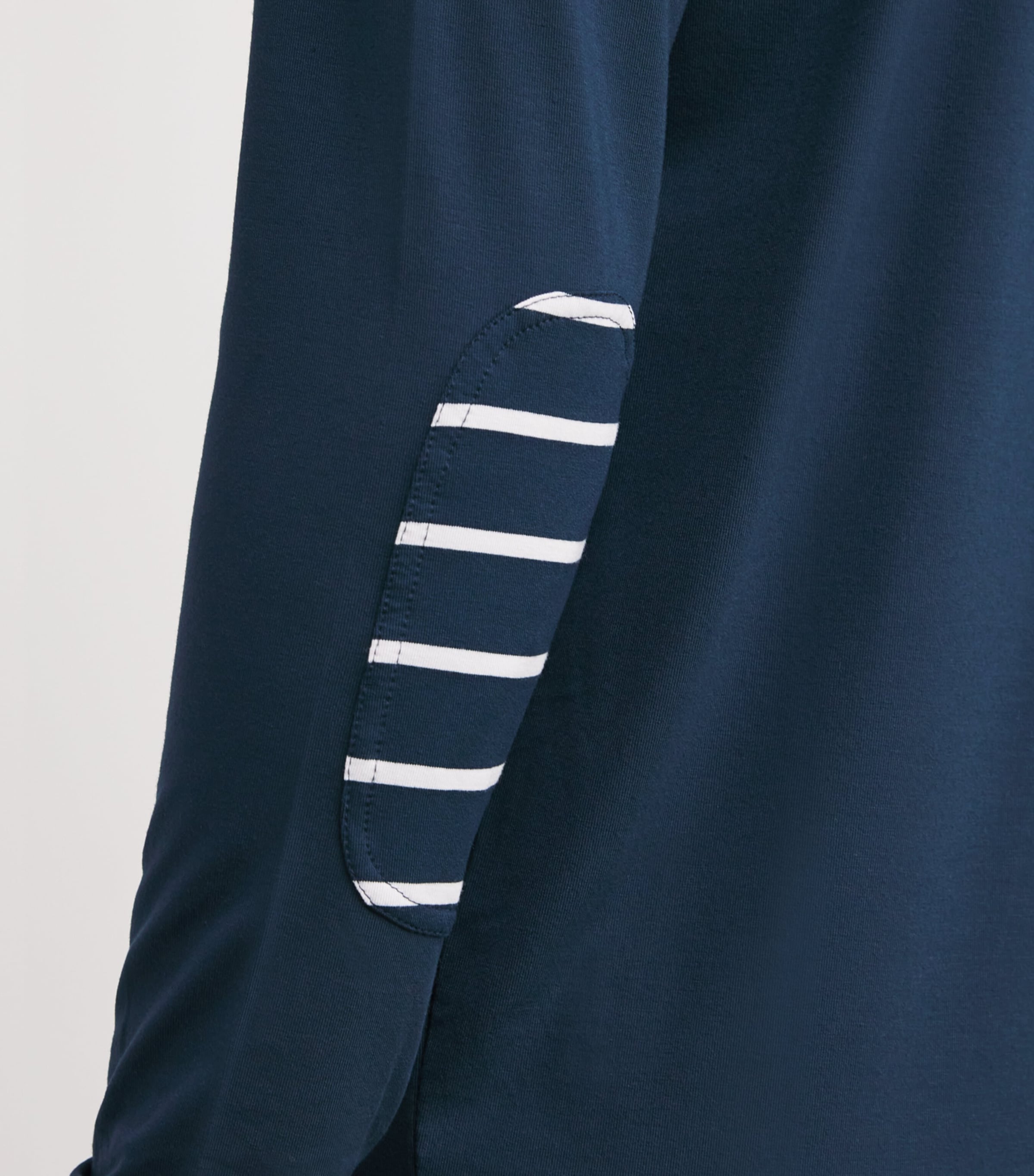 Homebody Mens Jersey Cruise Elbow-Patch T-Shirt Navy/stripe Image 6