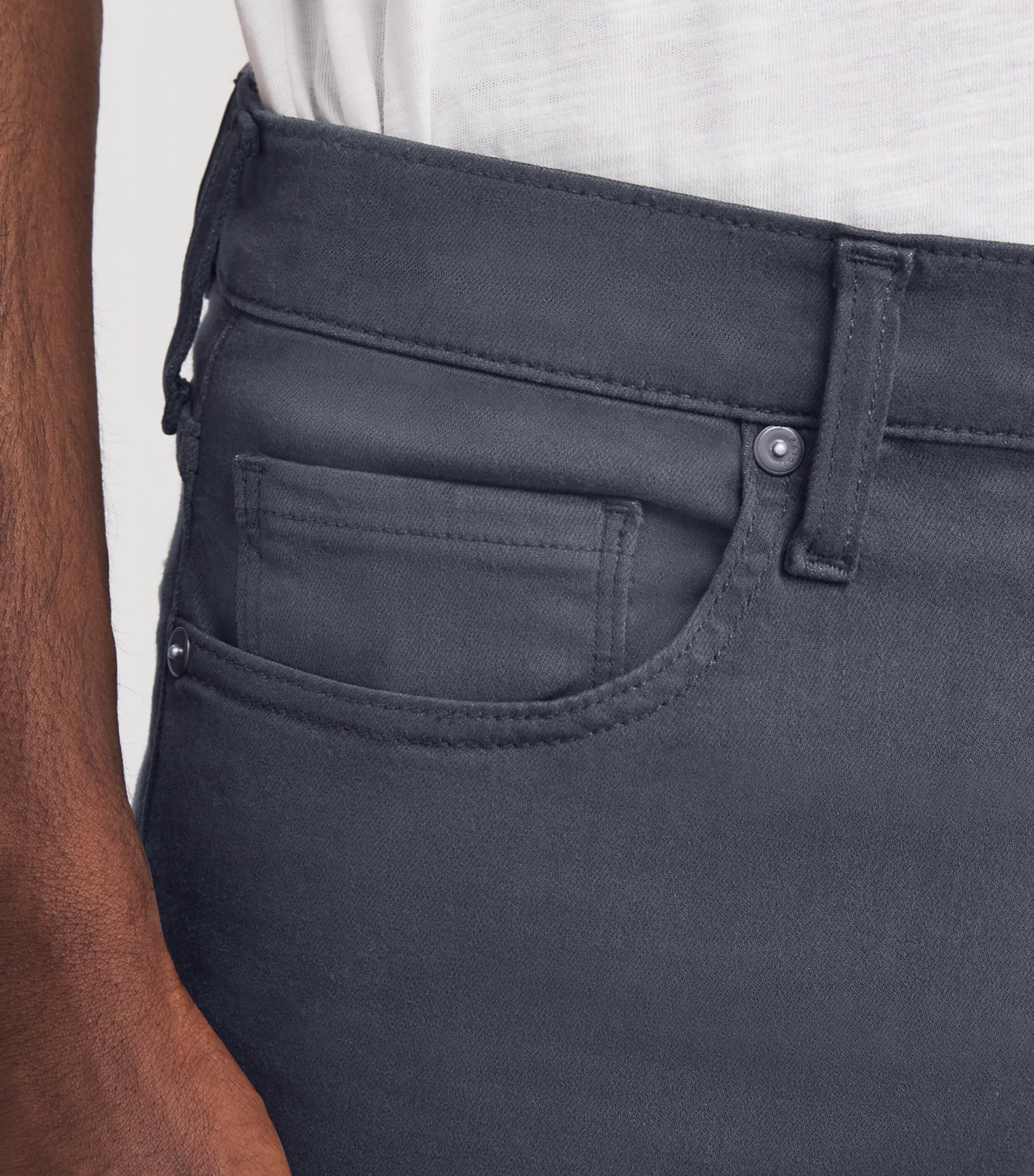 PAIGE Mens Stretch-Denim Federal Jeans Pewter Stone Image 6