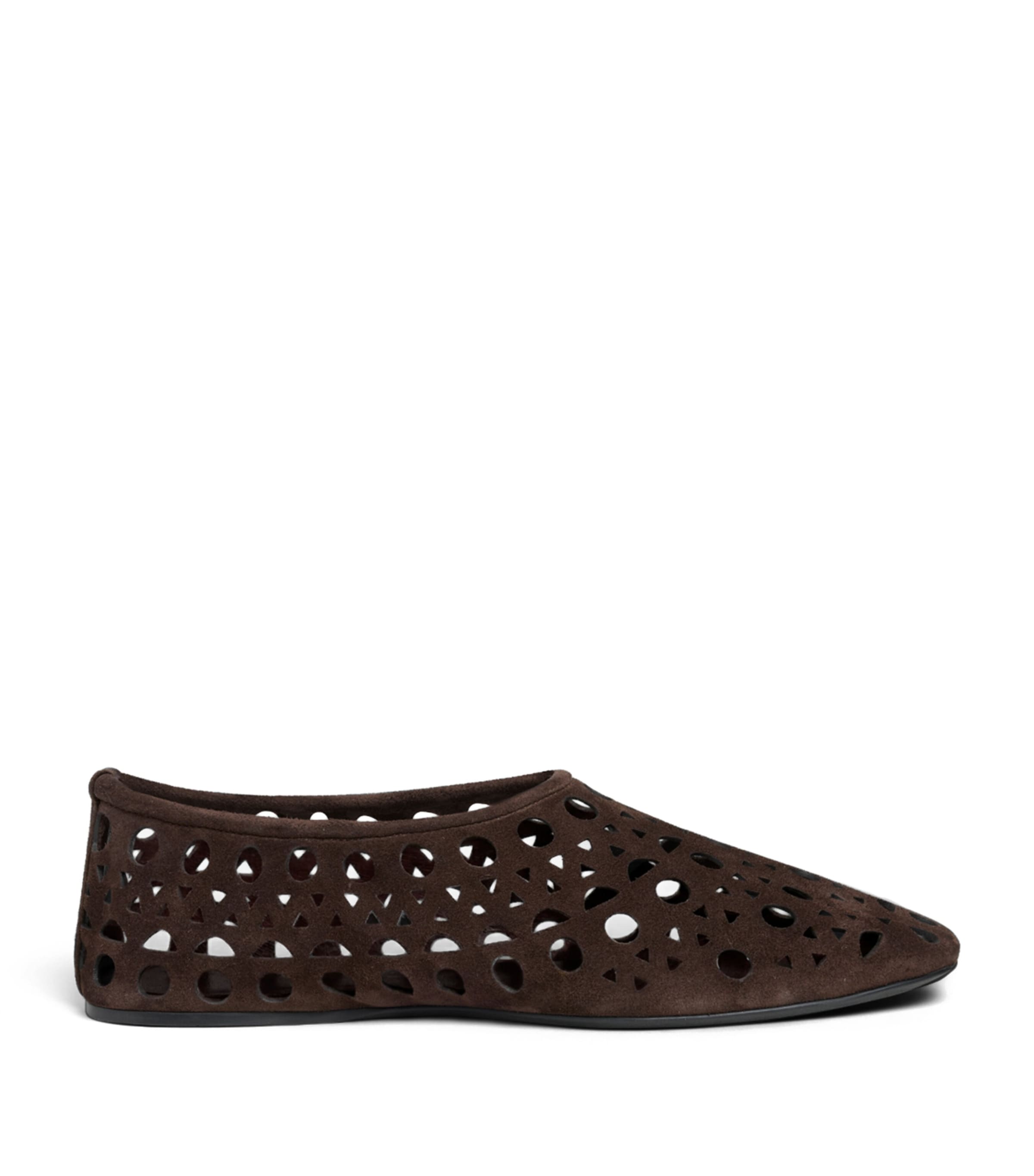 Alaïa Suede Vienne Ballet Flats Chocolate Image 1