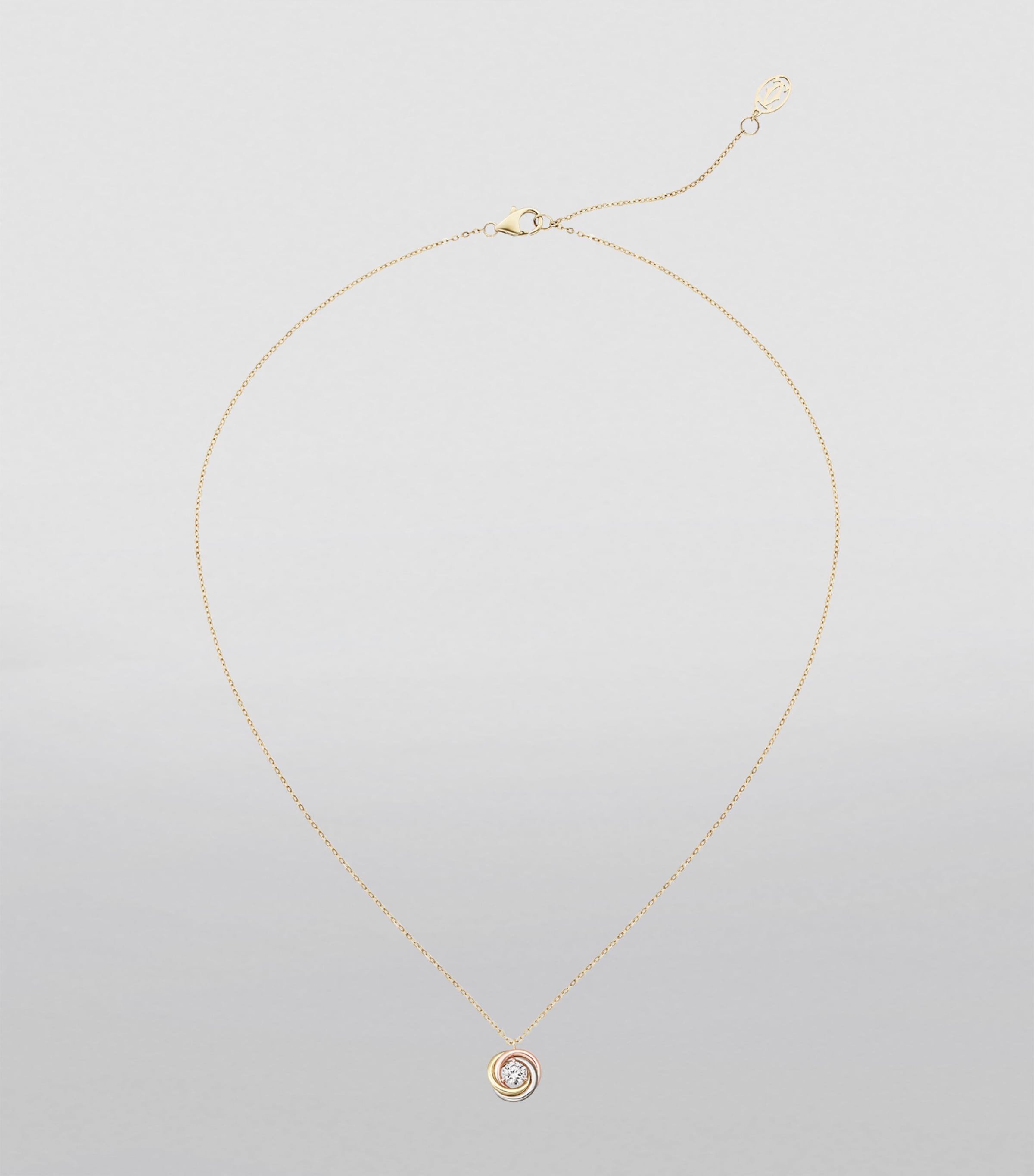 Mixed Gold and Diamond Trinity Necklace (40-44cm) MIXED GOLD Image 5