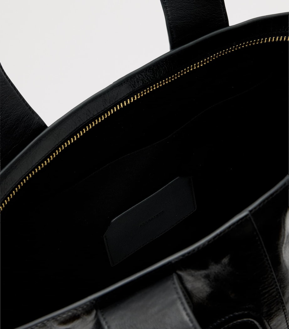 AllSaints Leather Jean Rey Tote Bag Black Image 3