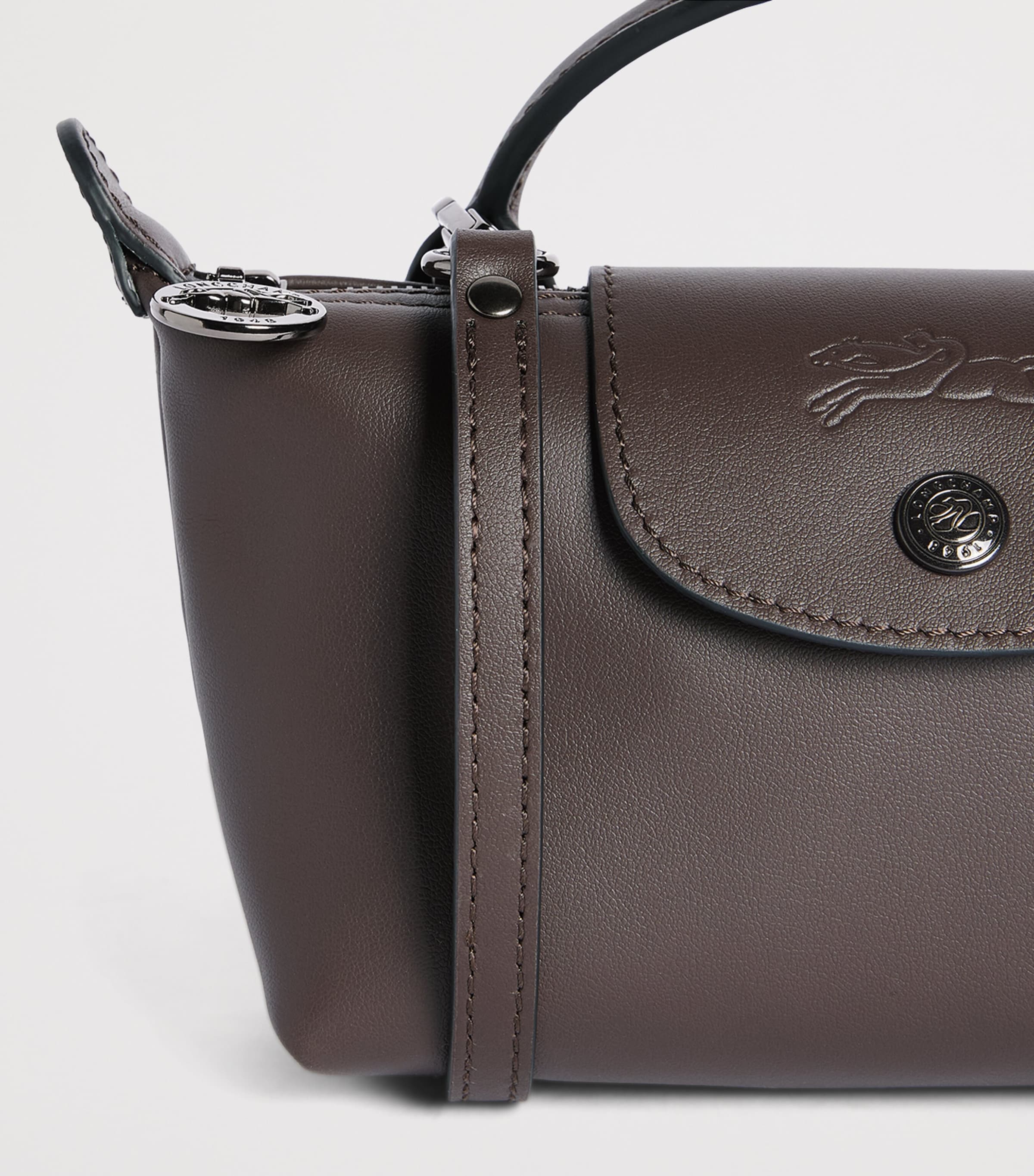 Longchamp Extra-Small Leather Le Pliage Xtra Pouch Moka Image 5
