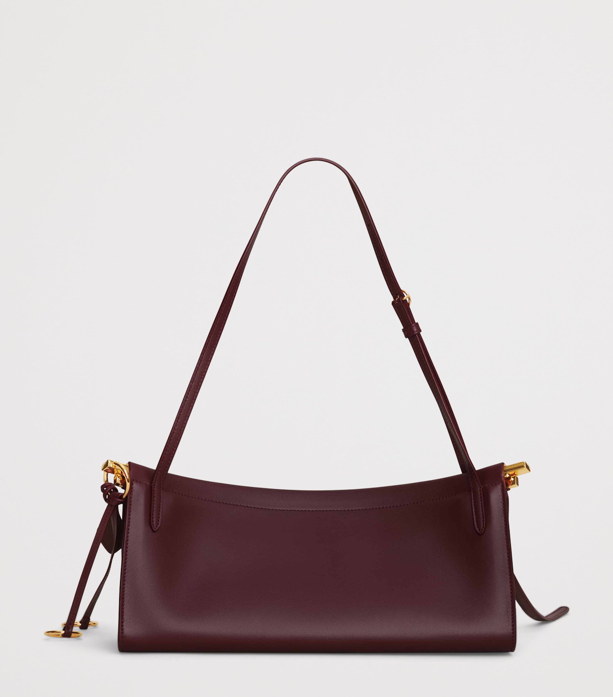 Medium Leather Le Click East West Shoulder Bag ROUGE GRENAT Image 3