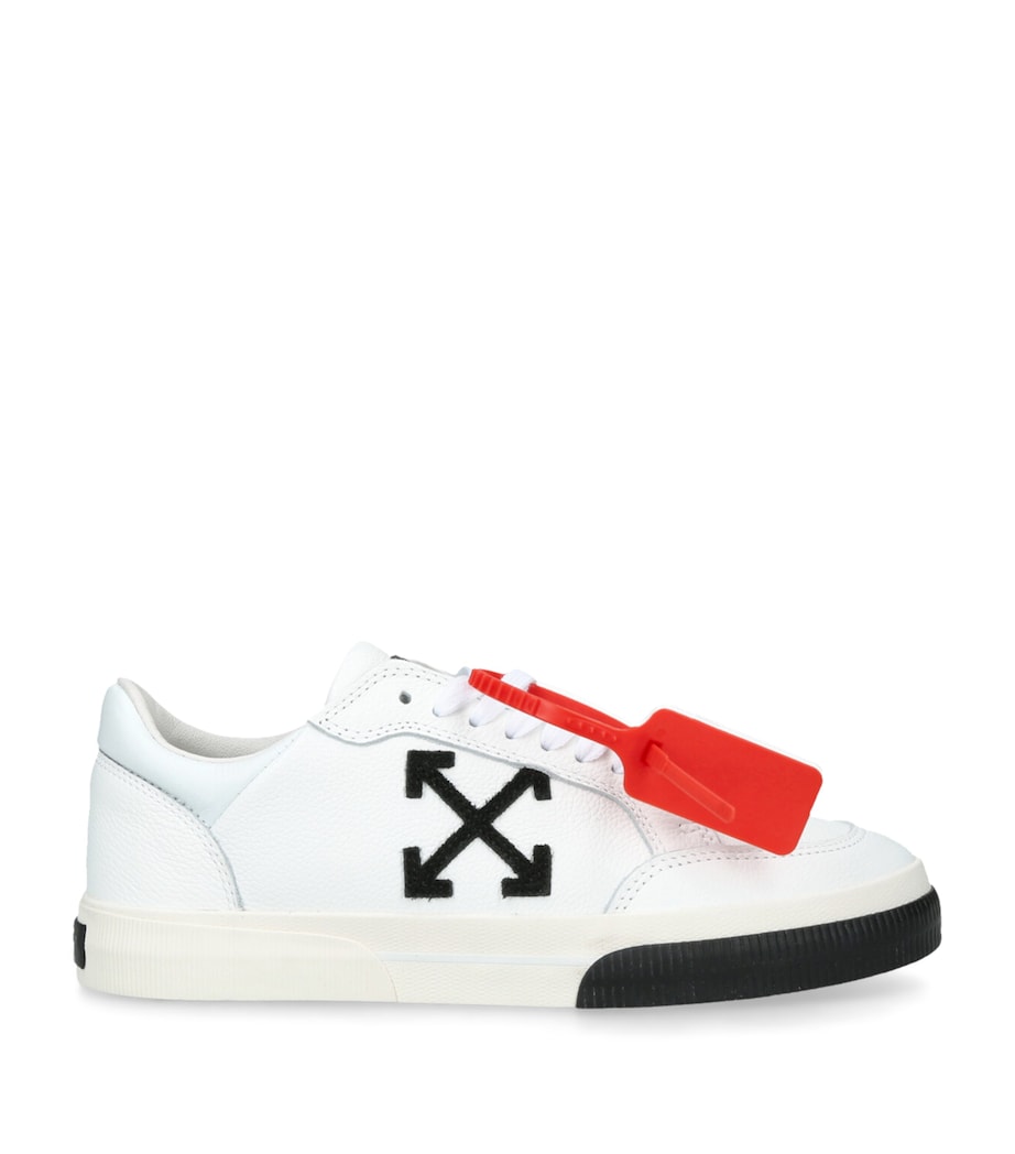 Leather New Low Vulcanized Sneakers WHITE/BLK Image 1