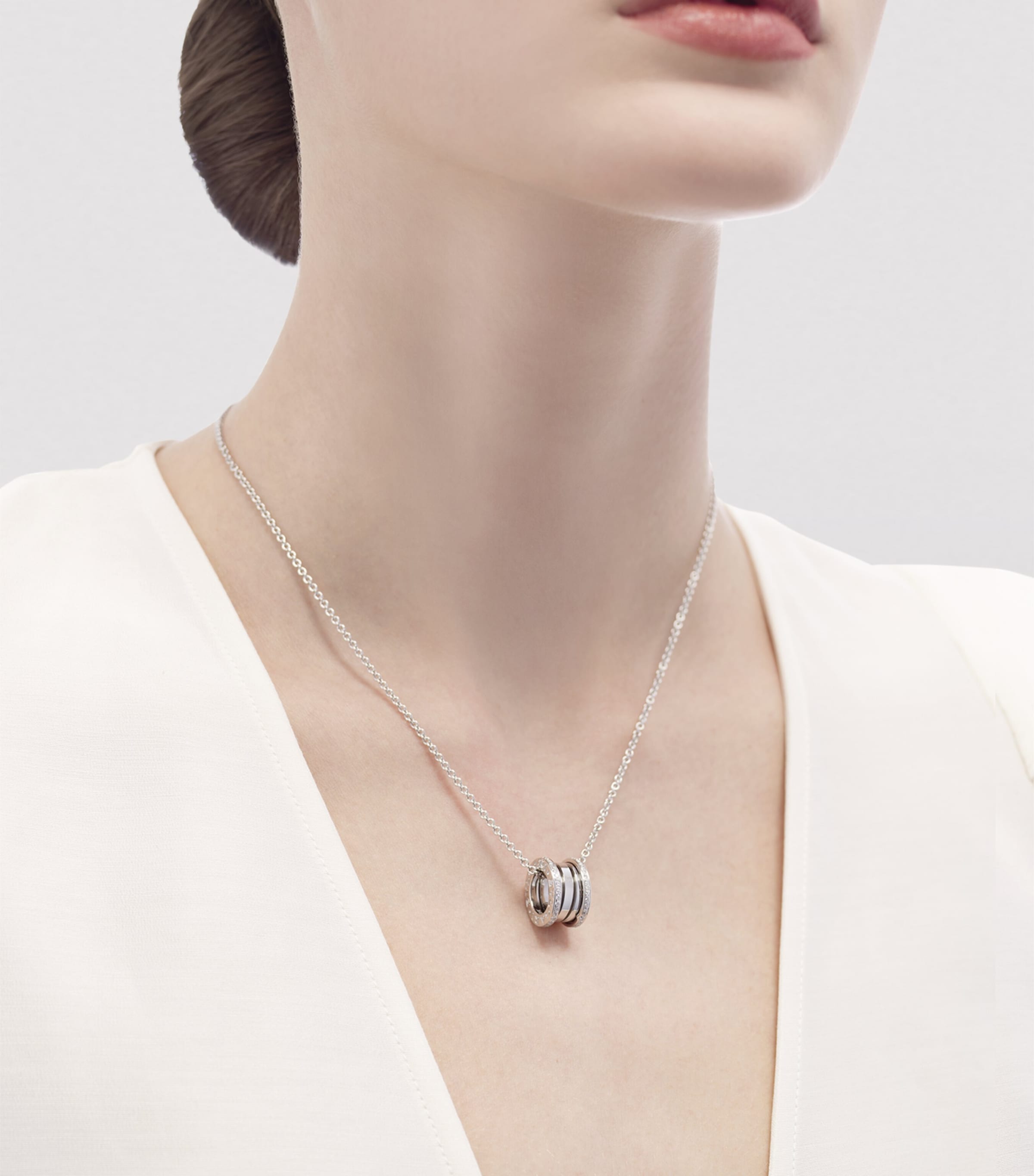 Bvlgari White Gold and Diamond B.zero1 Necklace White Gold Image 2
