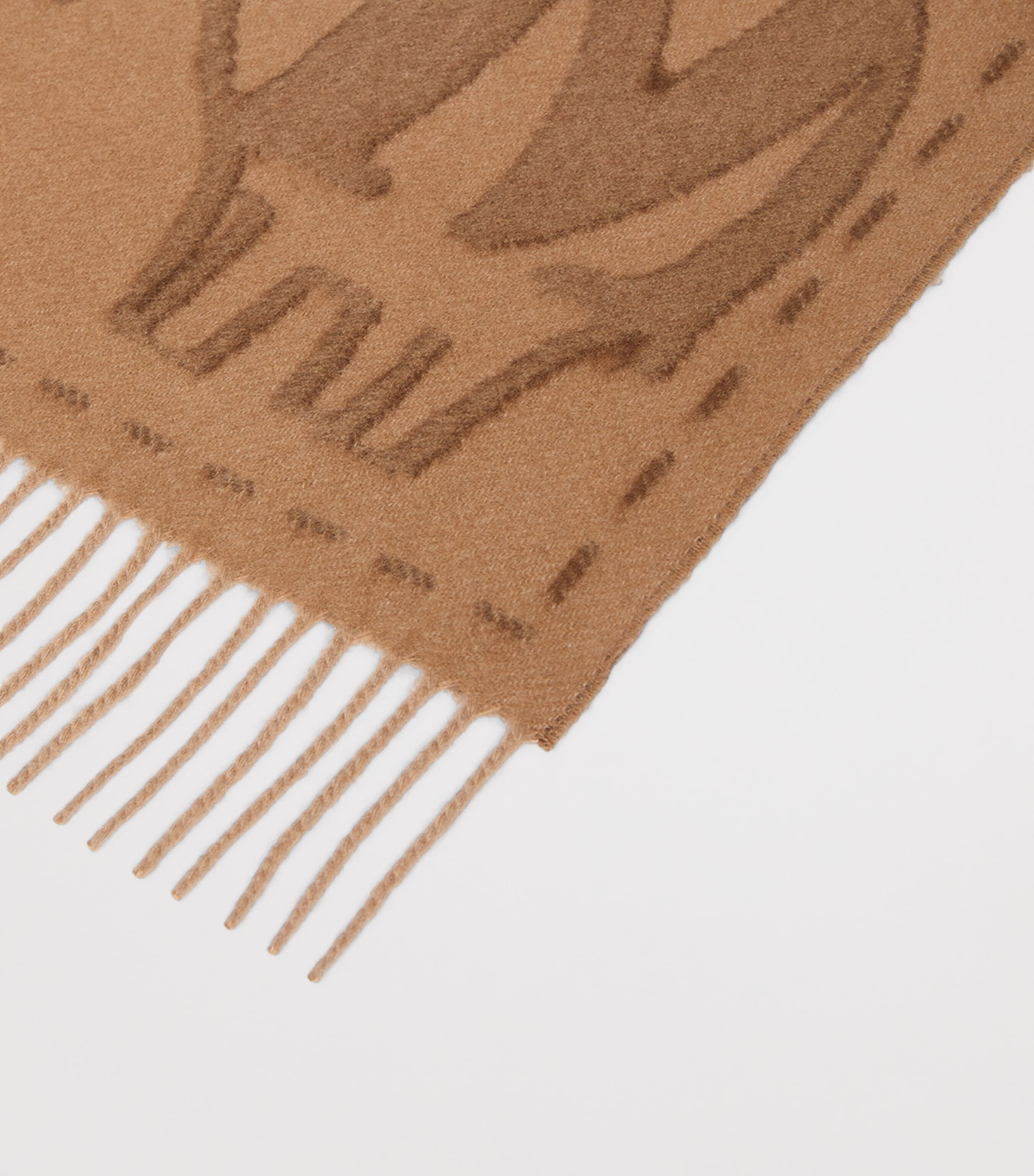 Cashmere Jacquard Monogram Scarf CAMEL Image 3