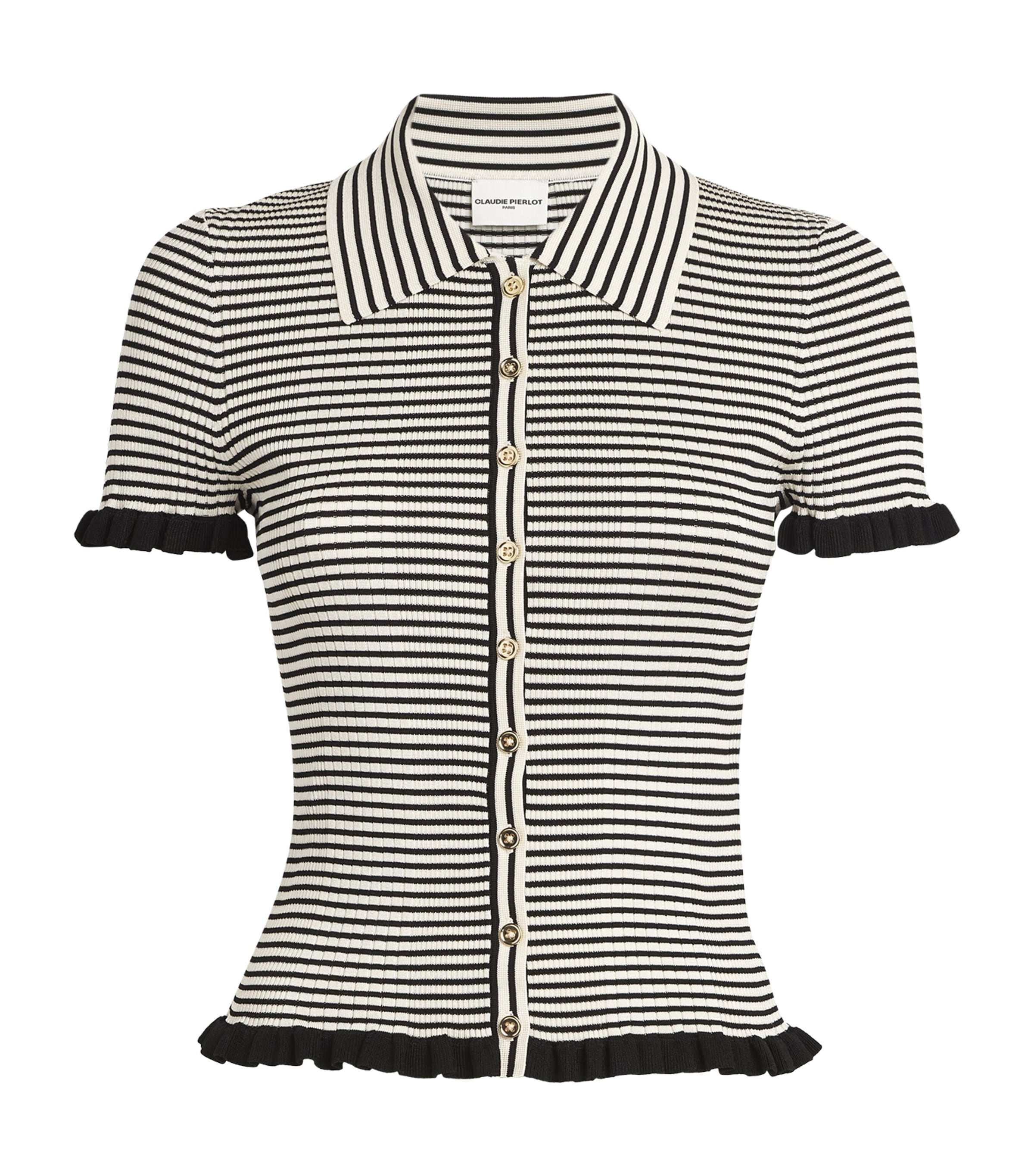 Claudie Pierlot Stripe Polo Shirt