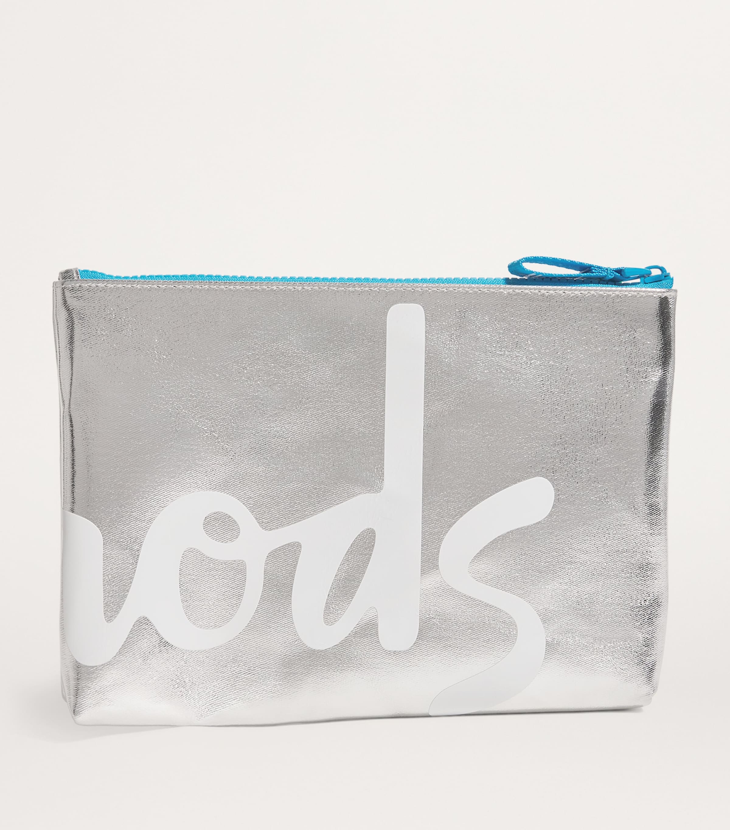 Medium Metallic Logo Pouch SILVER Image 2
