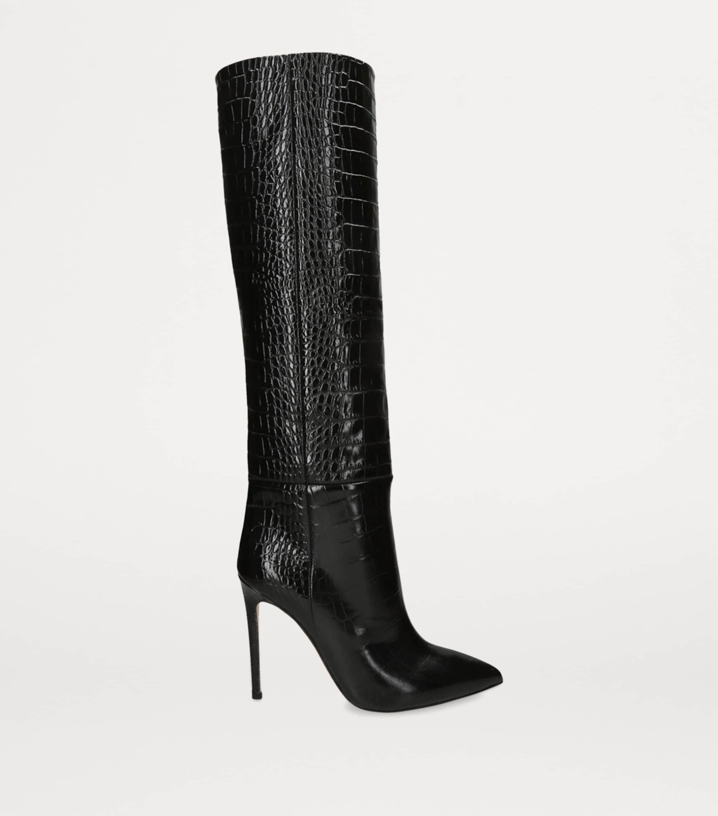 Paris Texas Black Croc-Embossed Knee-High Boots 105 | Harrods US