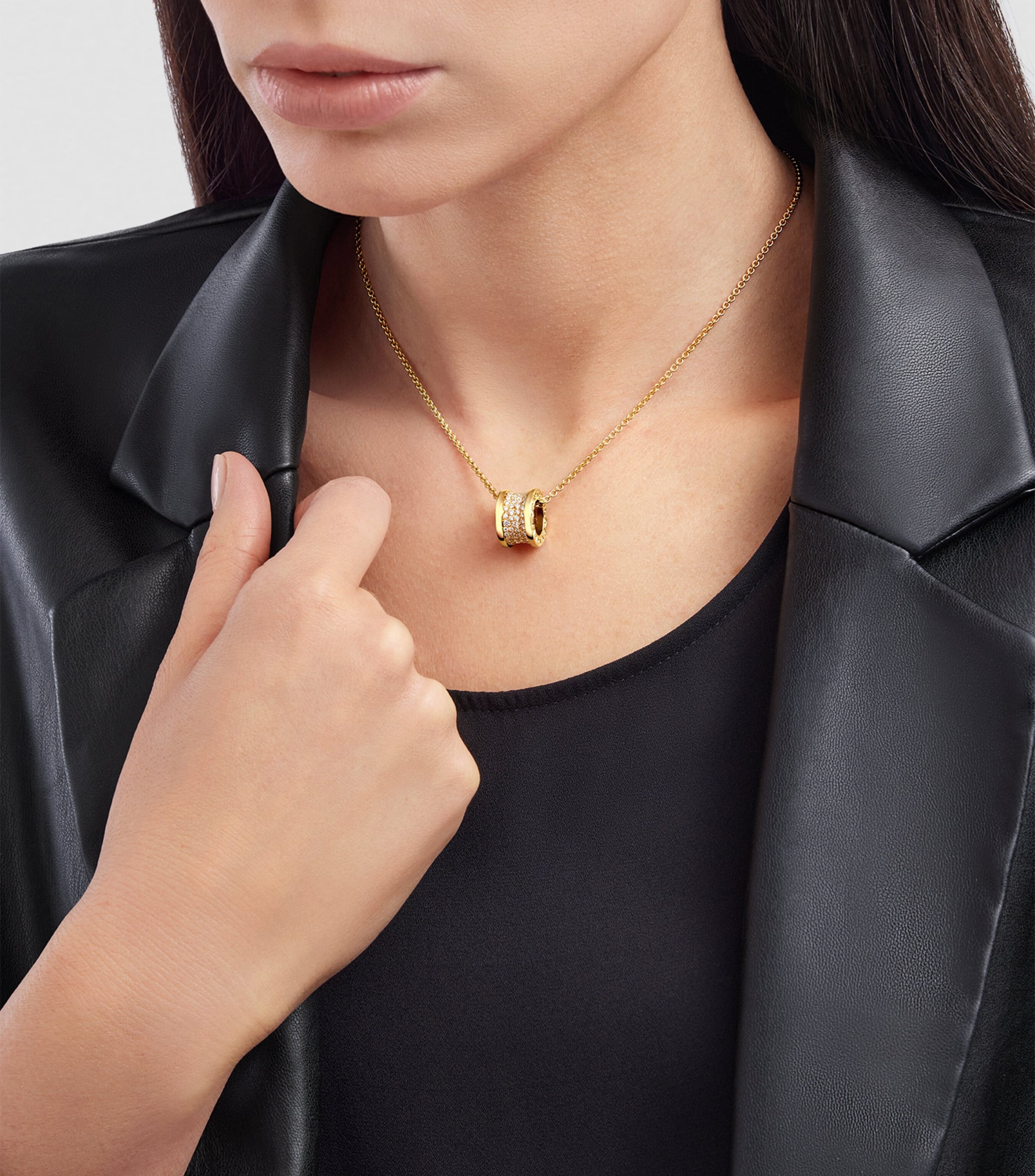 Yellow Gold and Diamond B.zero1 Necklace YELLOW GOLD Image 3