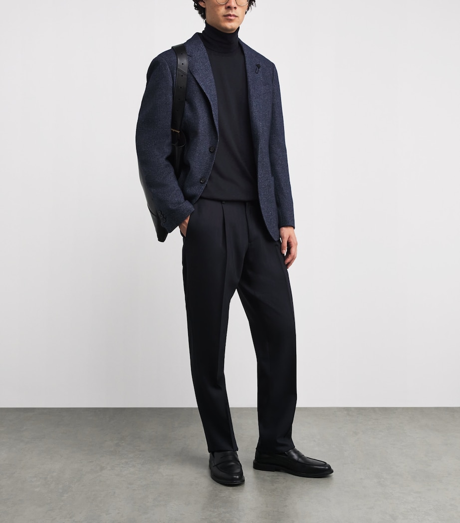 Virgin Wool Rollneck Sweater 850-NAVY Image 2